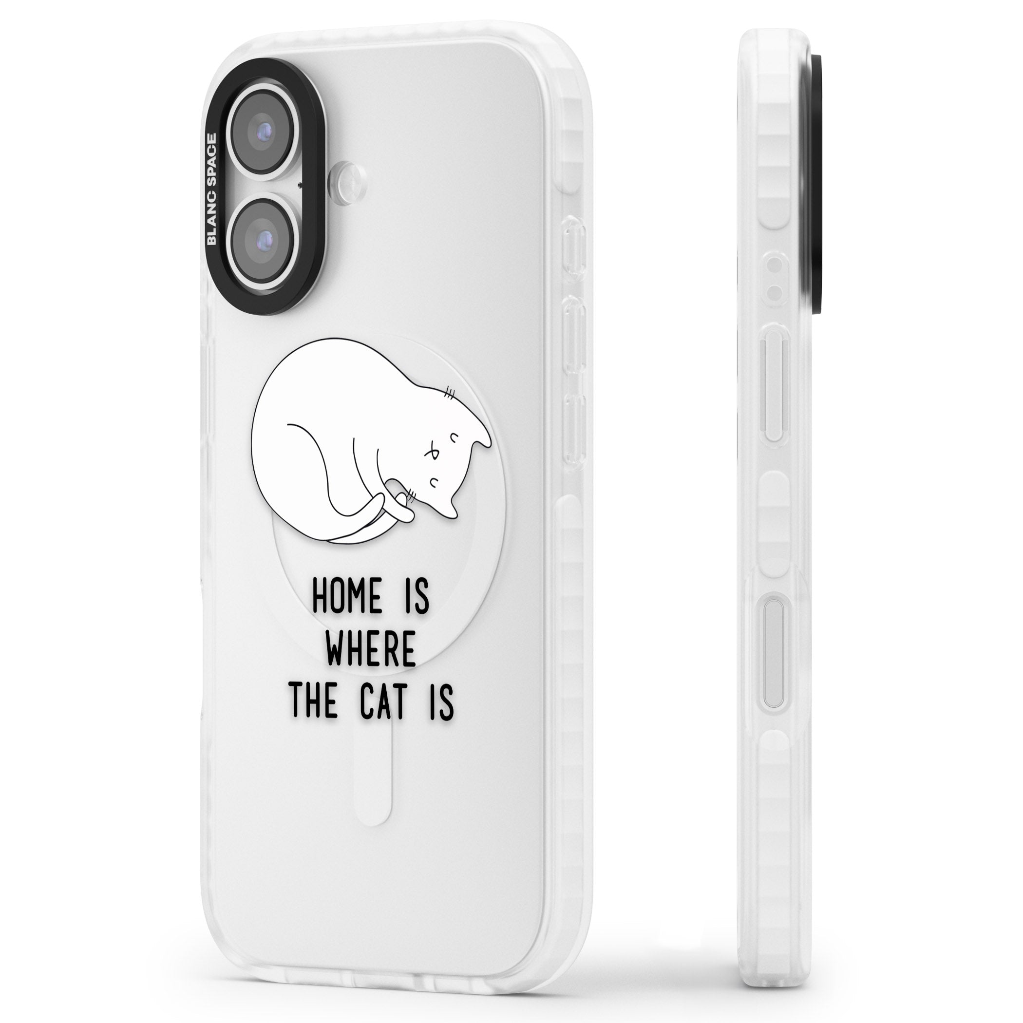 Home Is Where The Cat Is iPhone 17 Impact Clear Phone Case Side Profile