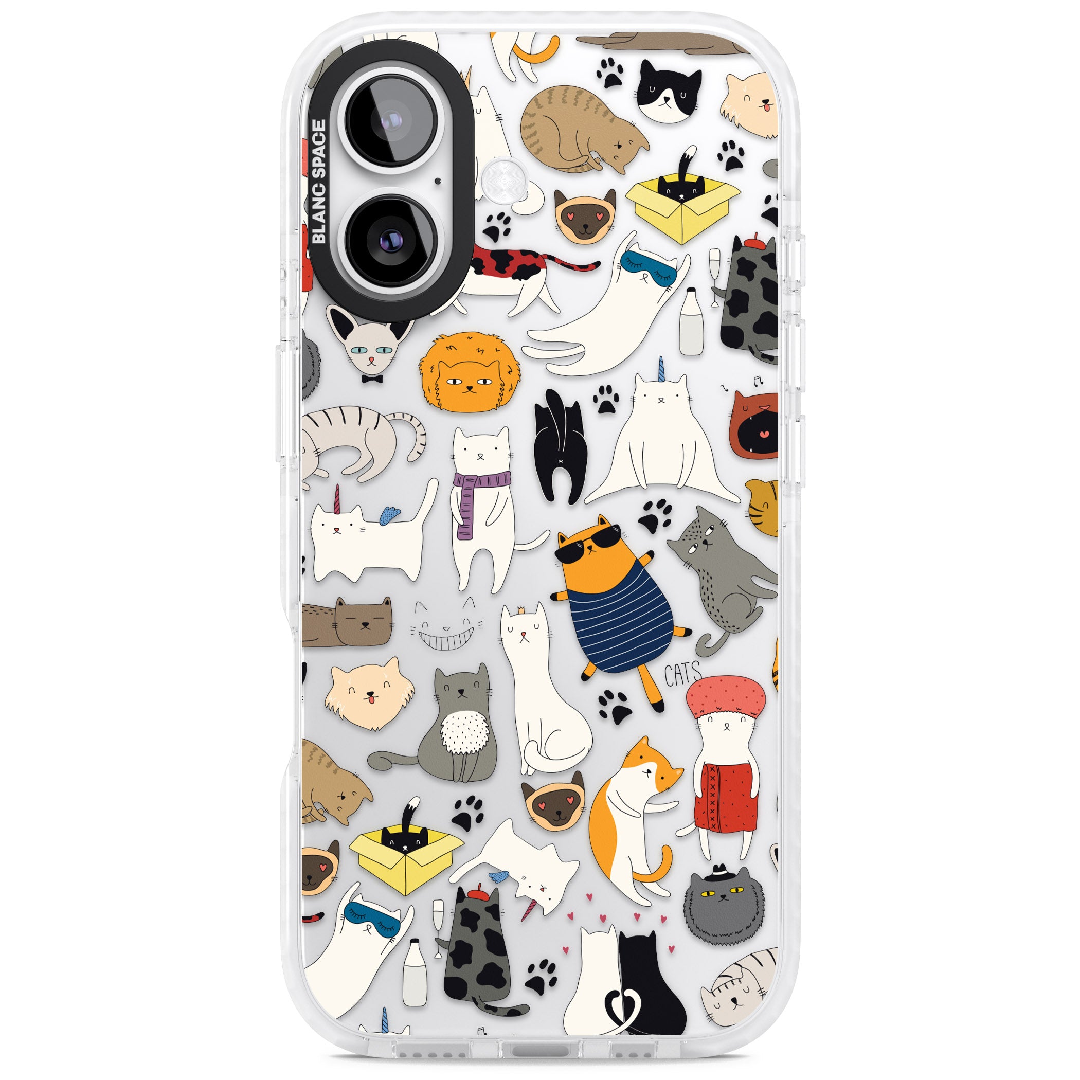 Cartoon Cat Collage iPhone 17 Impact Clear Phone Case