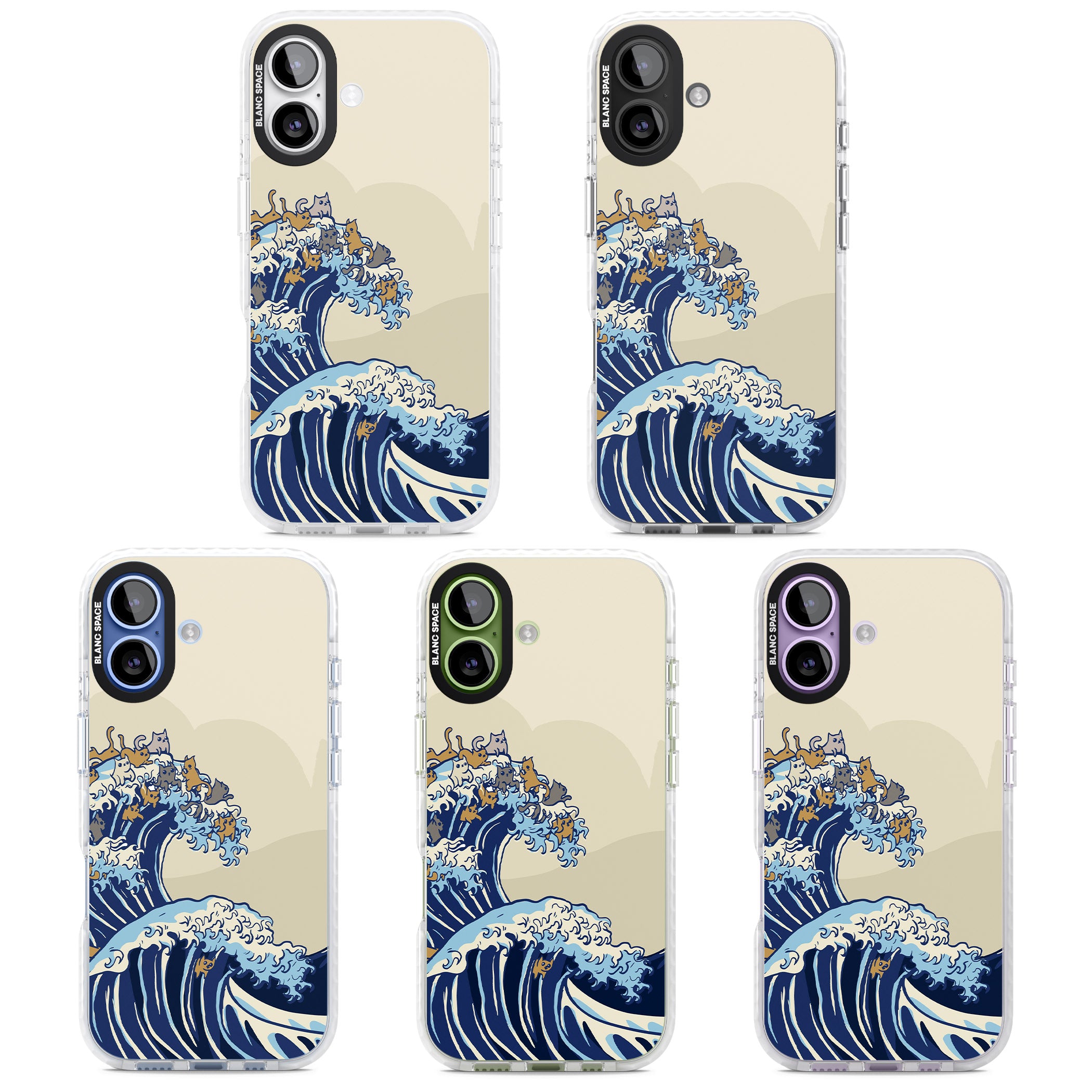 The Great Cat Wave iPhone 17 Impact Clear Phone Case APT Impact Protection