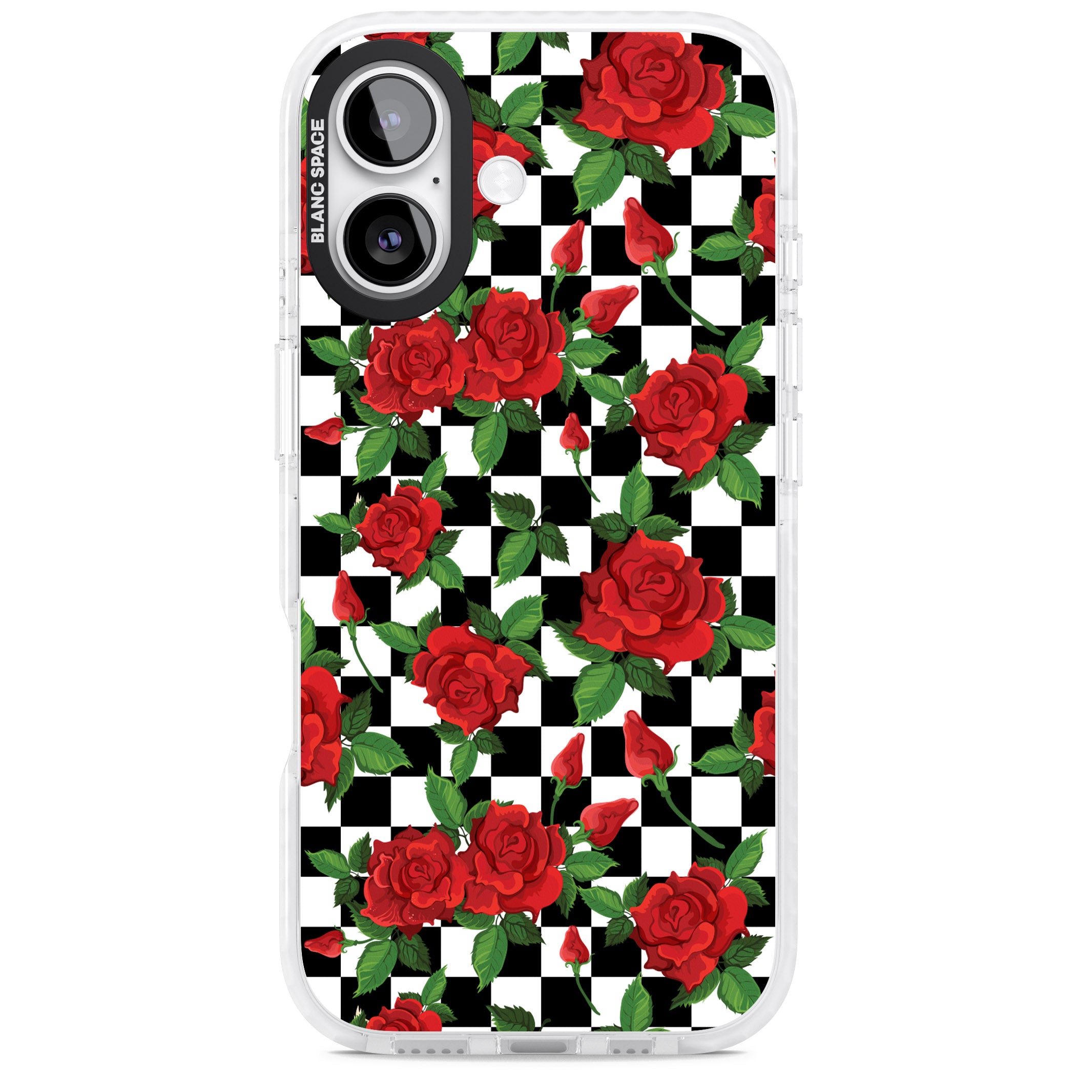 Checkered Roses iPhone 17 Impact Clear Phone Case