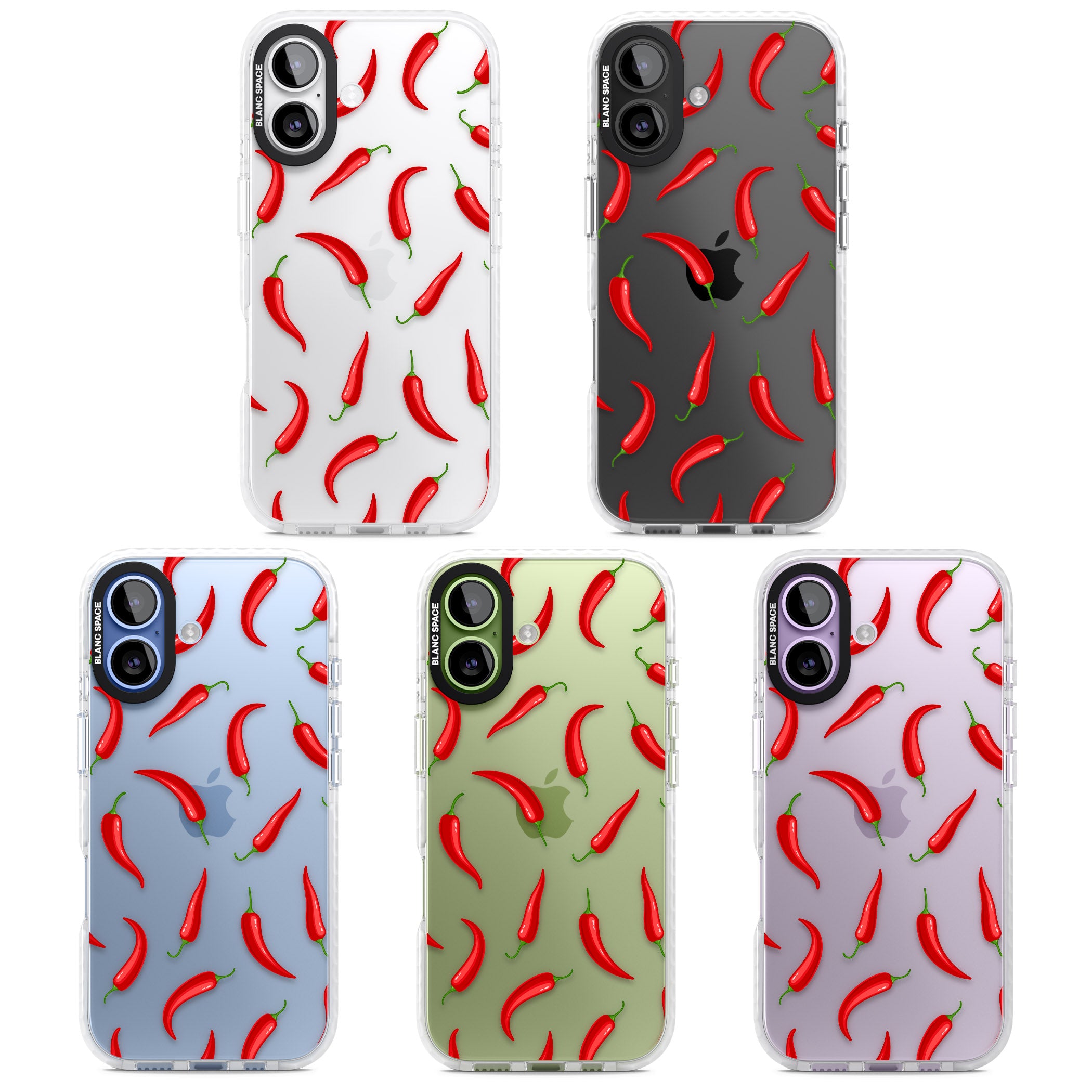 Chilli Pattern iPhone 17 Impact Clear Phone Case APT Impact Protection