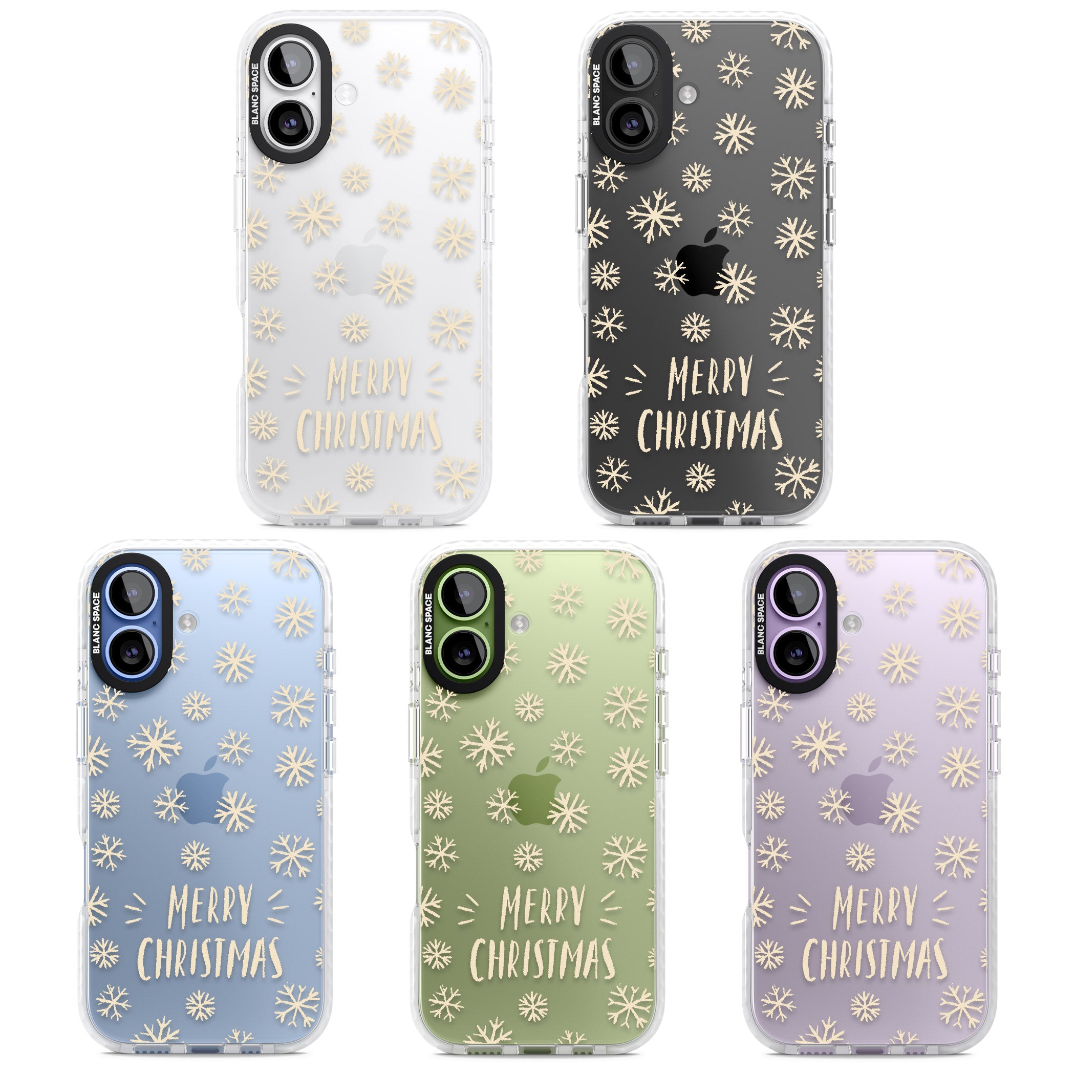 Christmas Snowflake Pattern iPhone 17 Impact Clear Phone Case APT Impact Protection
