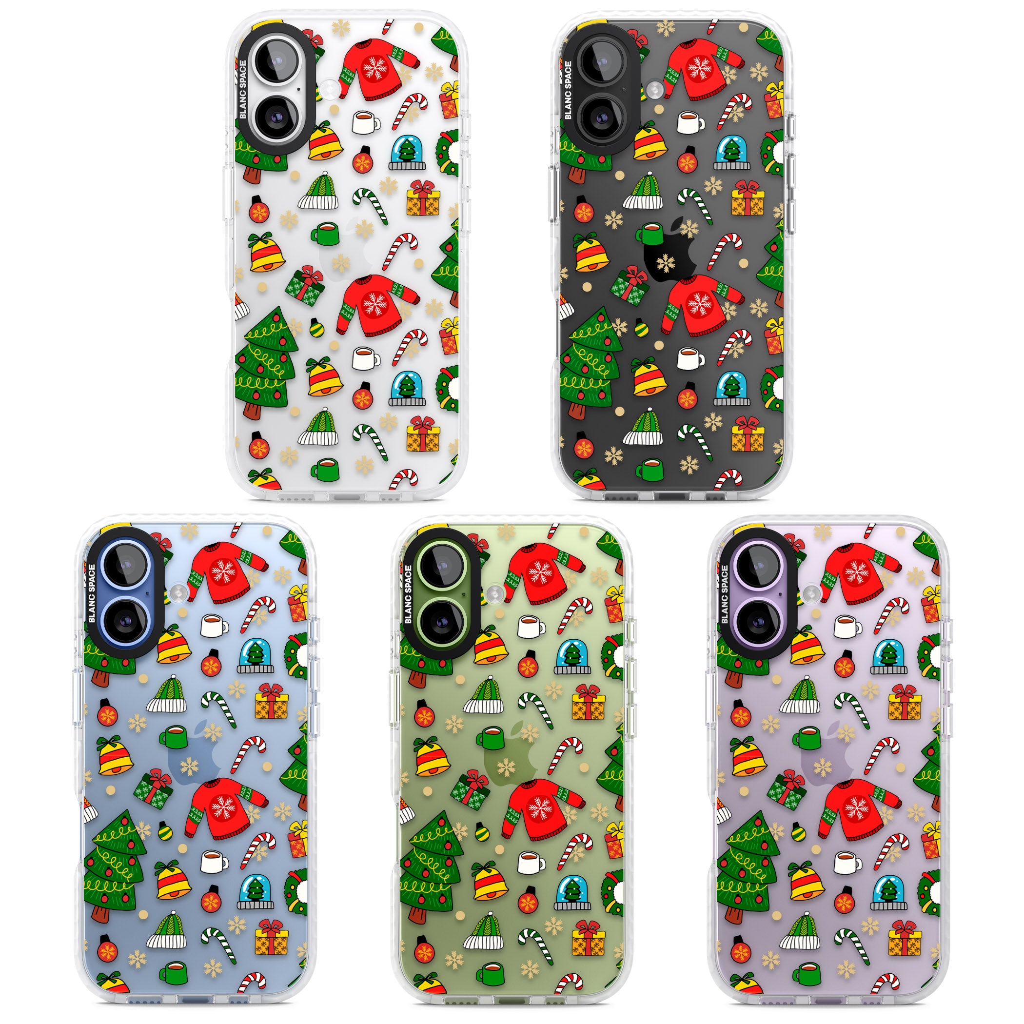 Christmas Mixture Pattern iPhone 17 Impact Clear Phone Case APT Impact Protection
