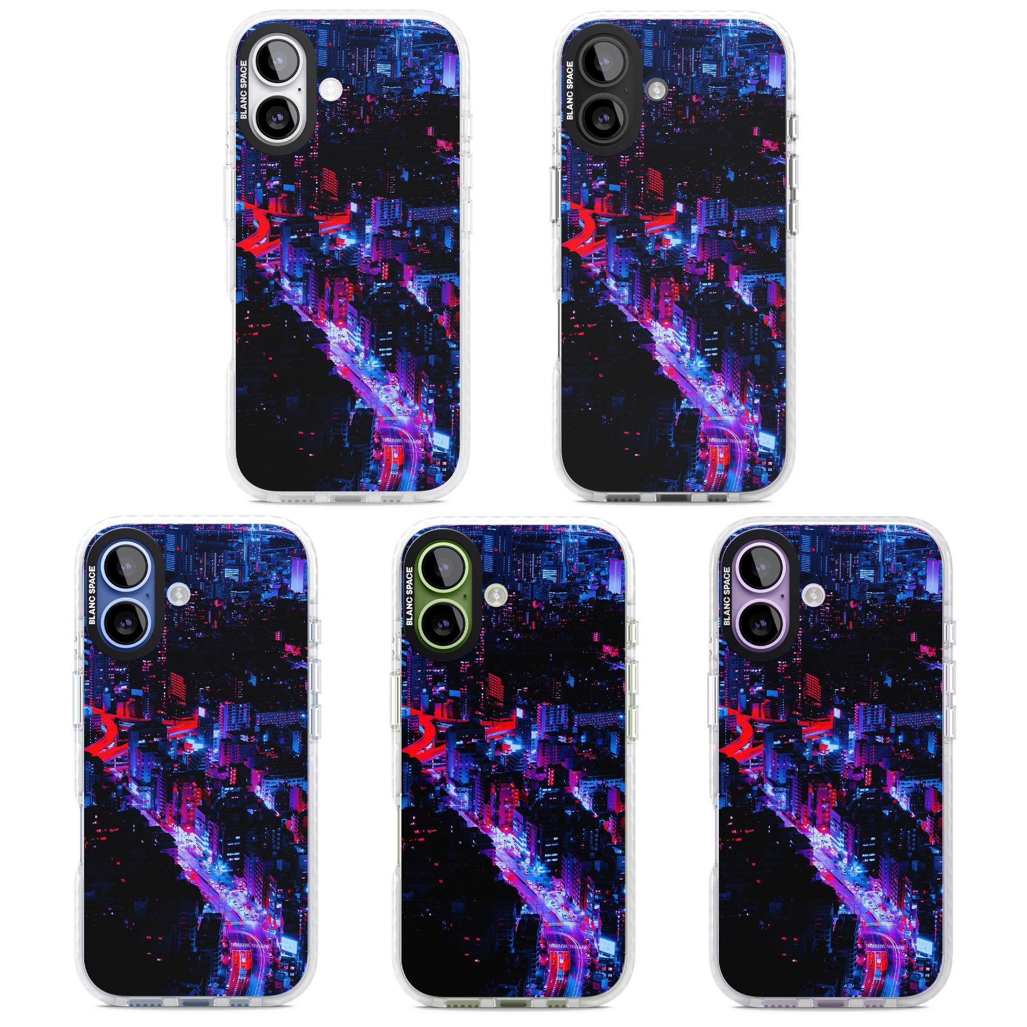 Neon Cityscape iPhone 17 Impact Clear Phone Case APT Impact Protection