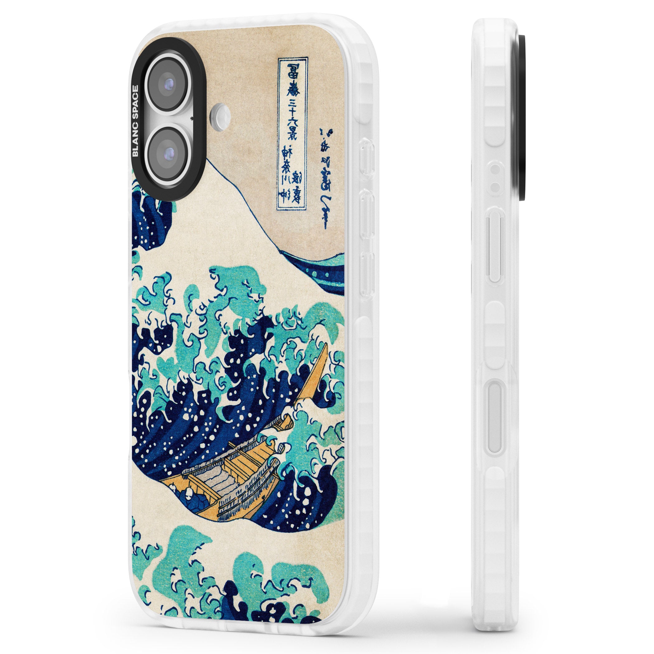 The Great Wave By Katsushika Hokusai iPhone 17 Impact Clear Phone Case Side Profile