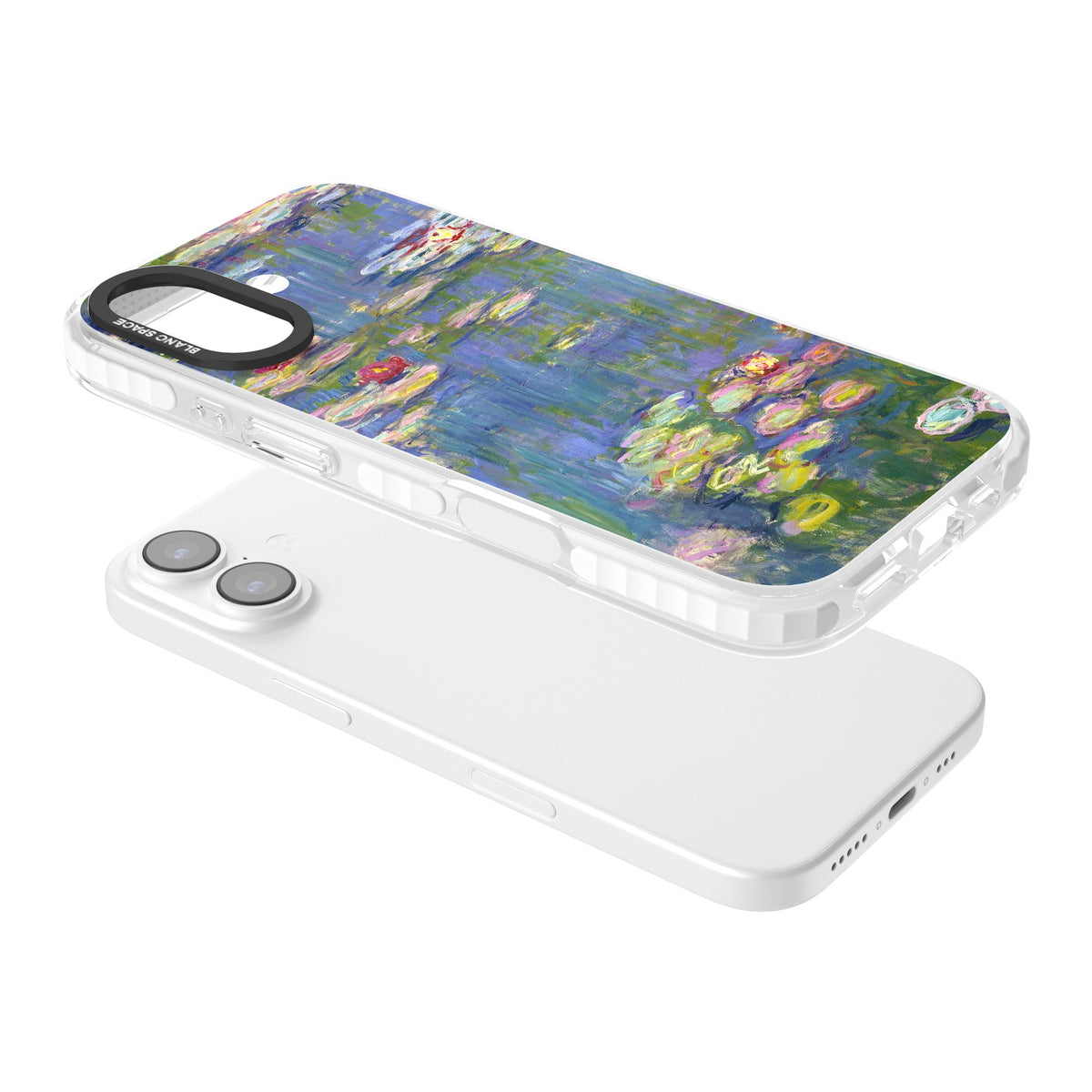 Water Lilies II iPhone 16 / iPhone 16 Plus / iPhone 17 Impact Clear Phone Case angled