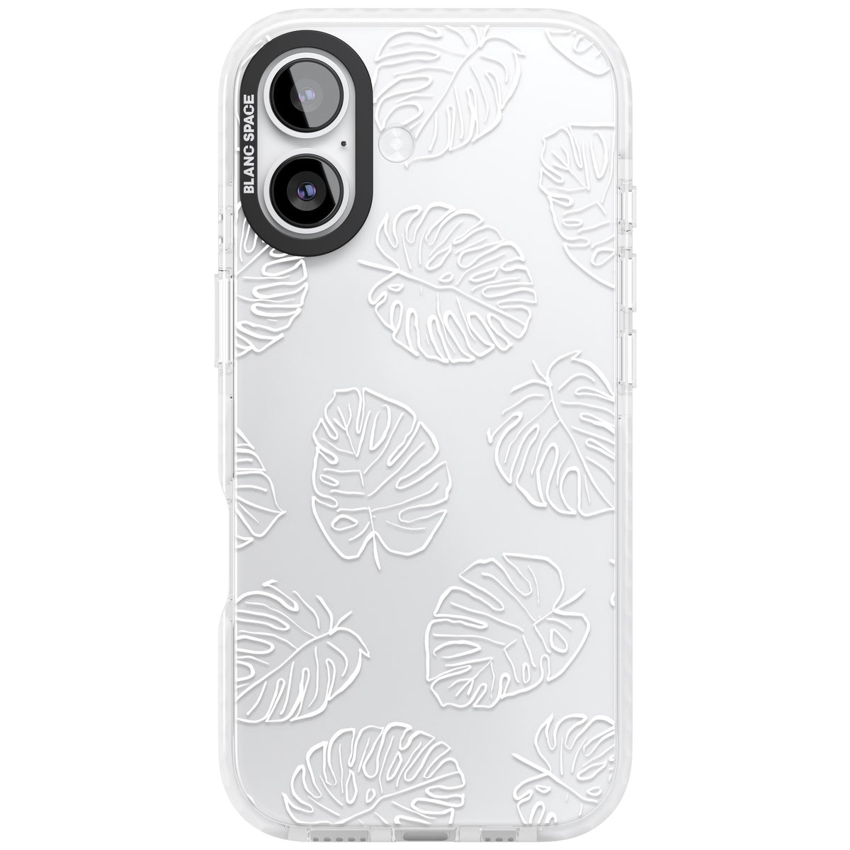 Monstera Outline iPhone 16 / iPhone 16 Plus / iPhone 17 Impact Clear Phone Case front