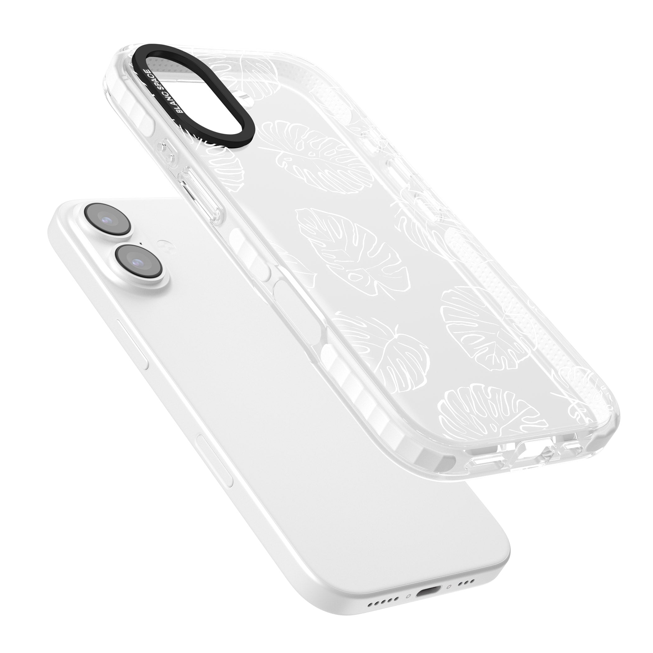 Monstera Outline iPhone 17 Impact Clear Phone Case Colours