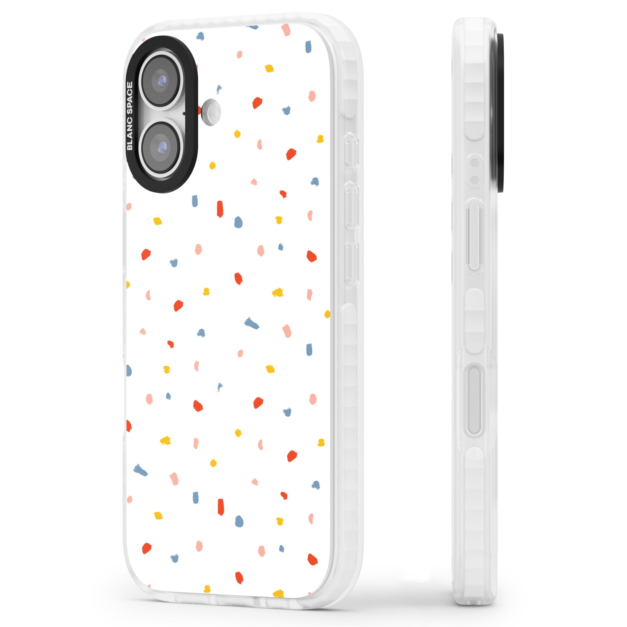 Confetti Speckle iPhone 17 Impact Clear Phone Case Side Profile