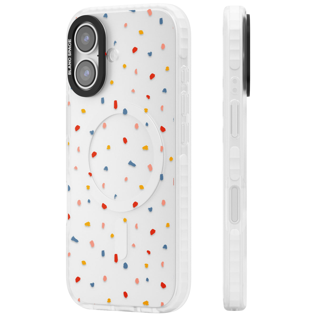 Small Confetti iPhone 16 / iPhone 16 Plus / iPhone 17 Impact Clear Phone Case side