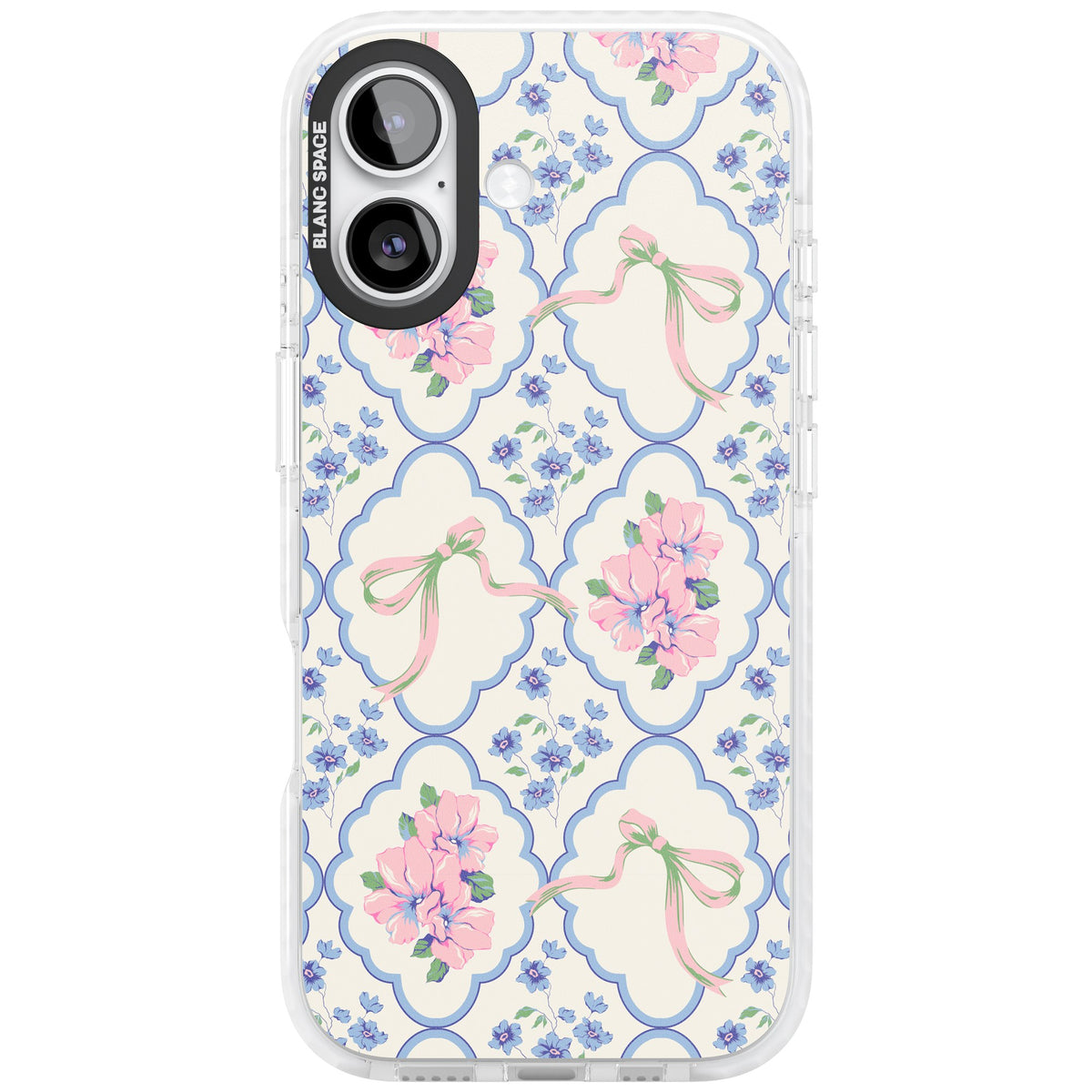 Ribbon Lattice iPhone 16 / iPhone 16 Plus / iPhone 17 Impact Clear Phone Case front