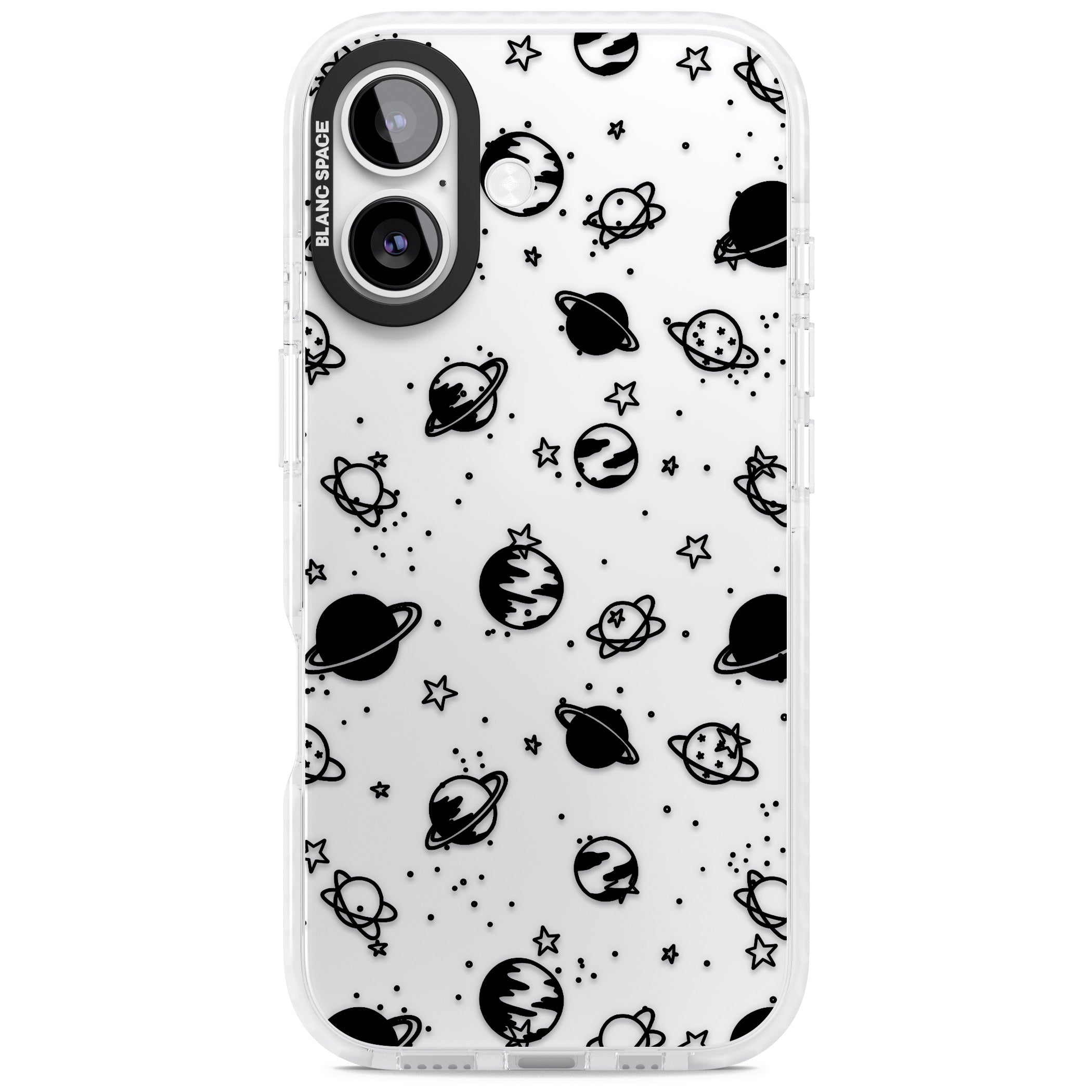 Black Planets iPhone 17 Impact Clear Phone Case