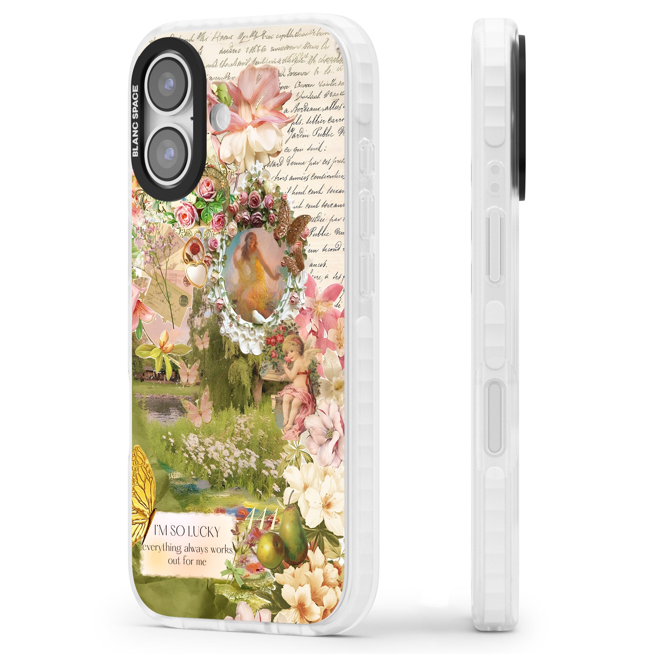 Nature in Pink iPhone 17 Impact Clear Phone Case Side Profile