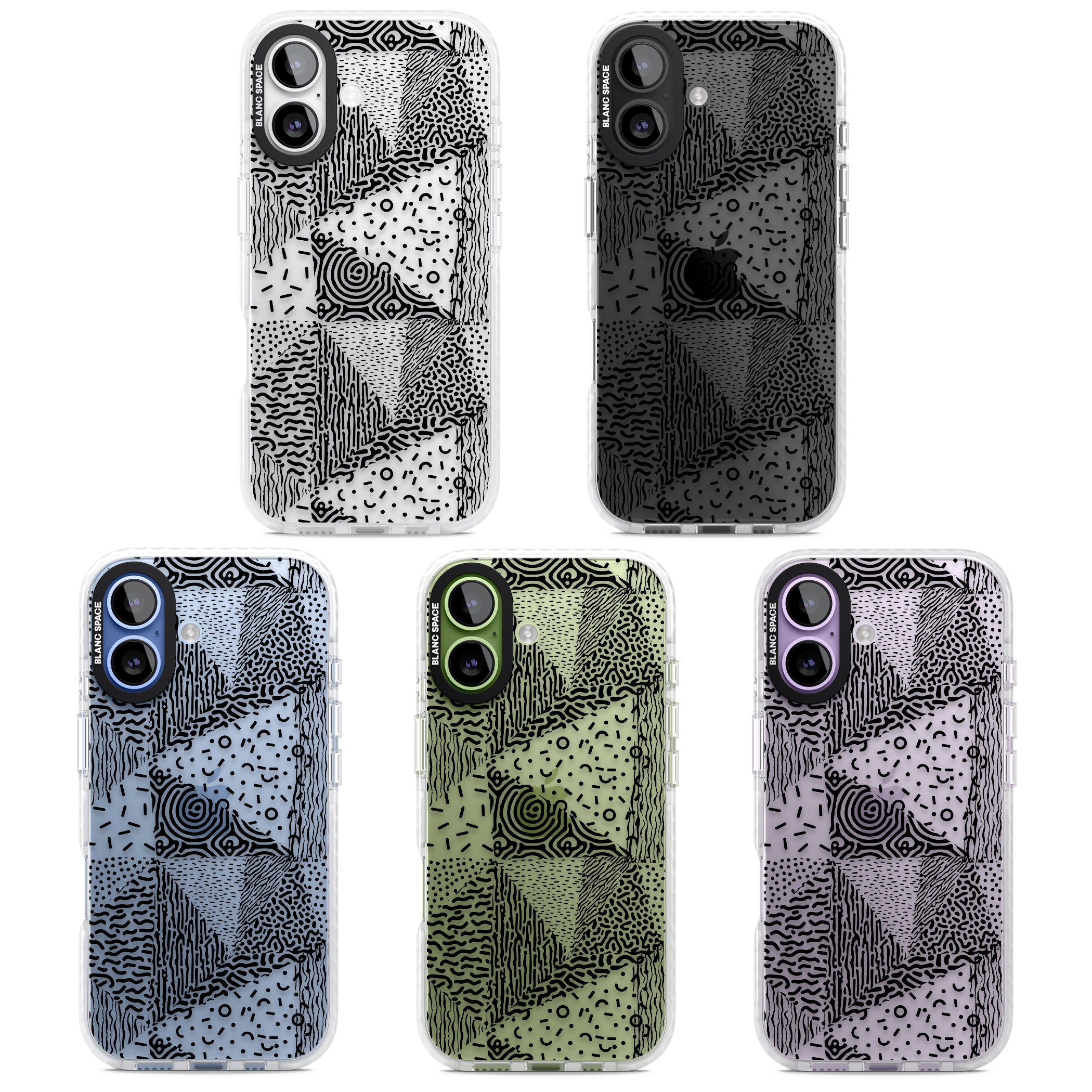 Monochrome Pattern iPhone 17 Impact Clear Phone Case APT Impact Protection