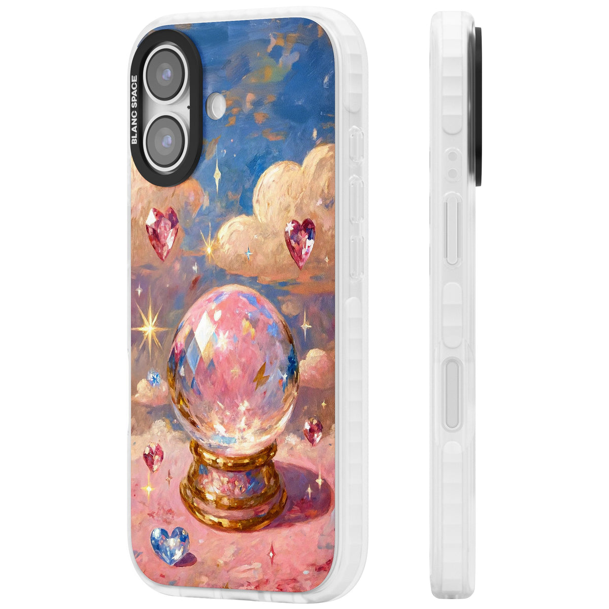 Crystal Ball iPhone 16 / iPhone 16 Plus / iPhone 17 Impact Clear Phone Case side