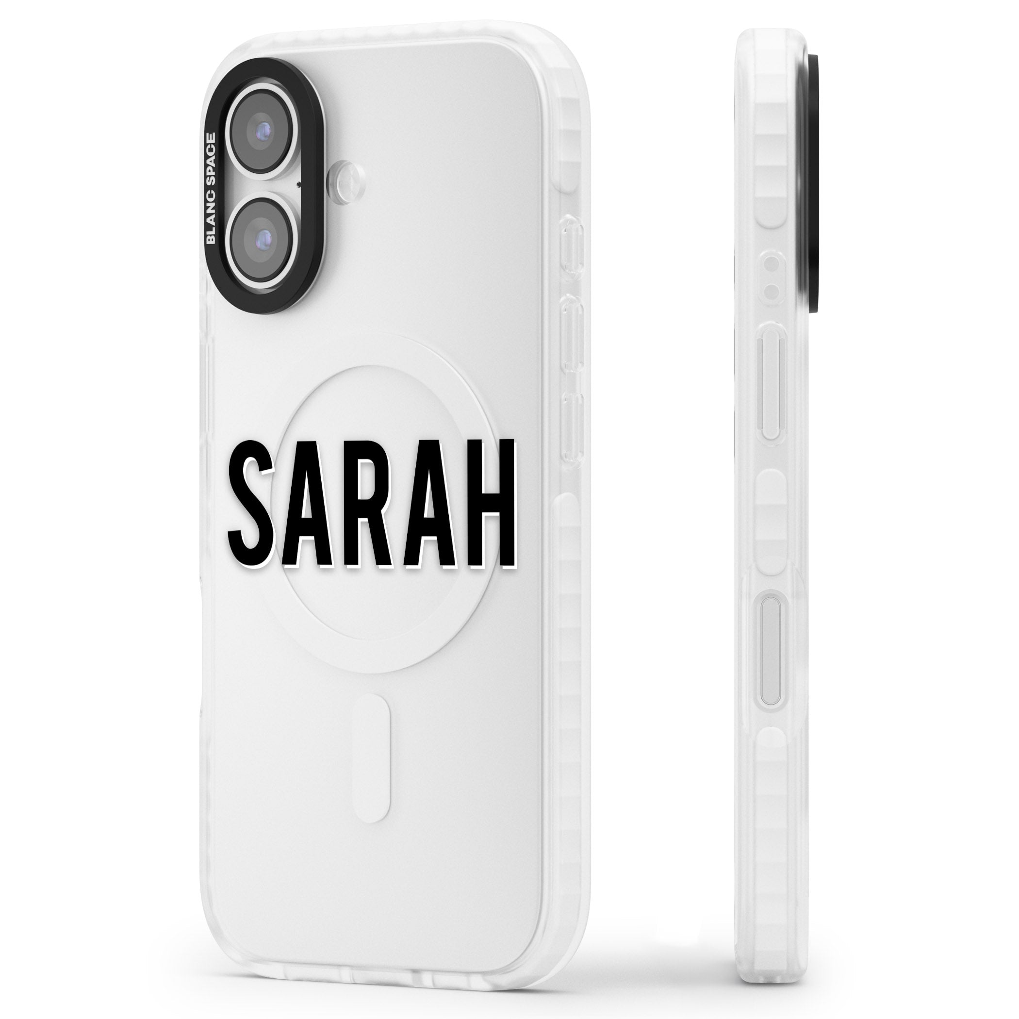 Personalised Clear Name iPhone 17 Impact Clear Phone Case Side Profile