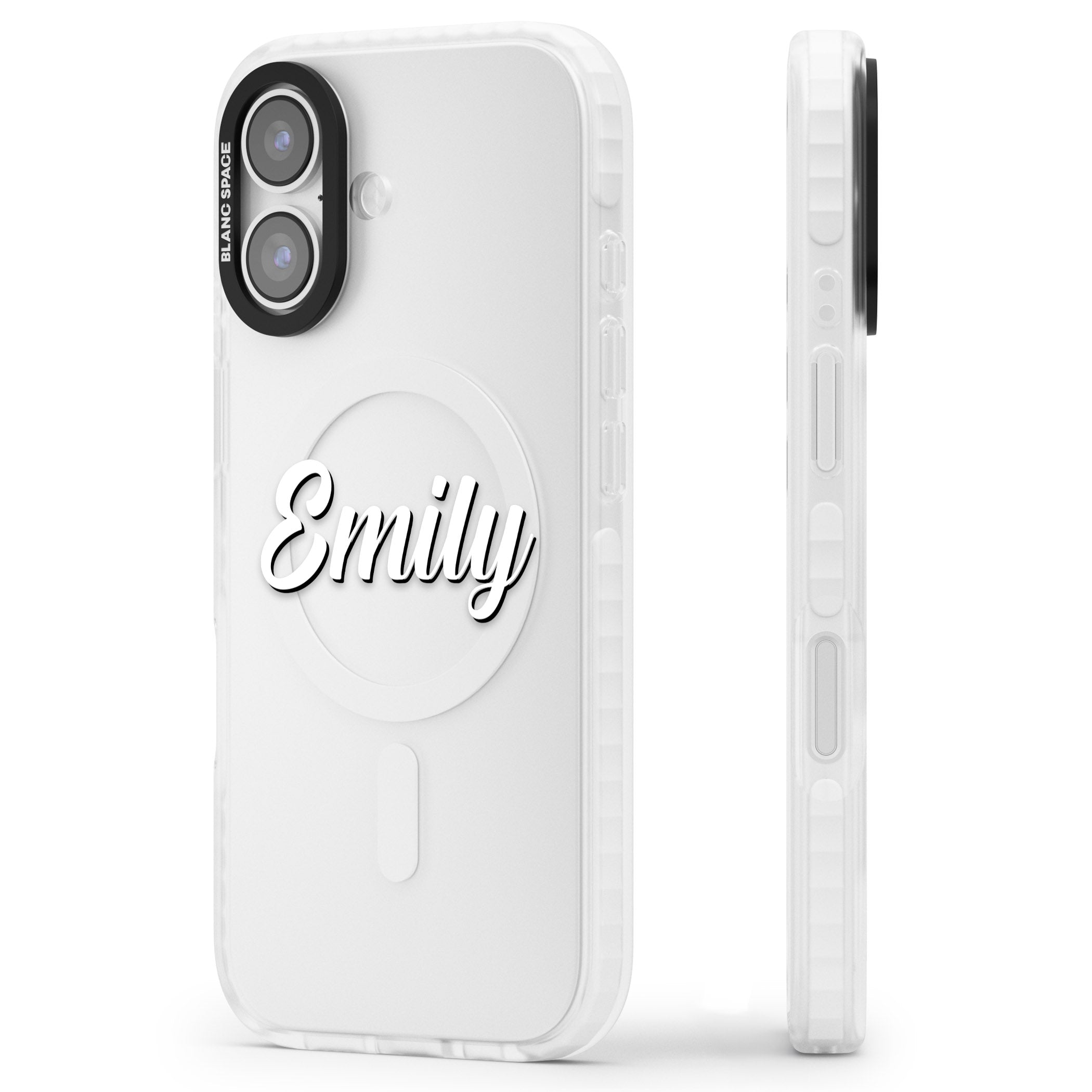 Personalised Cute Name iPhone 17 Impact Clear Phone Case Side Profile