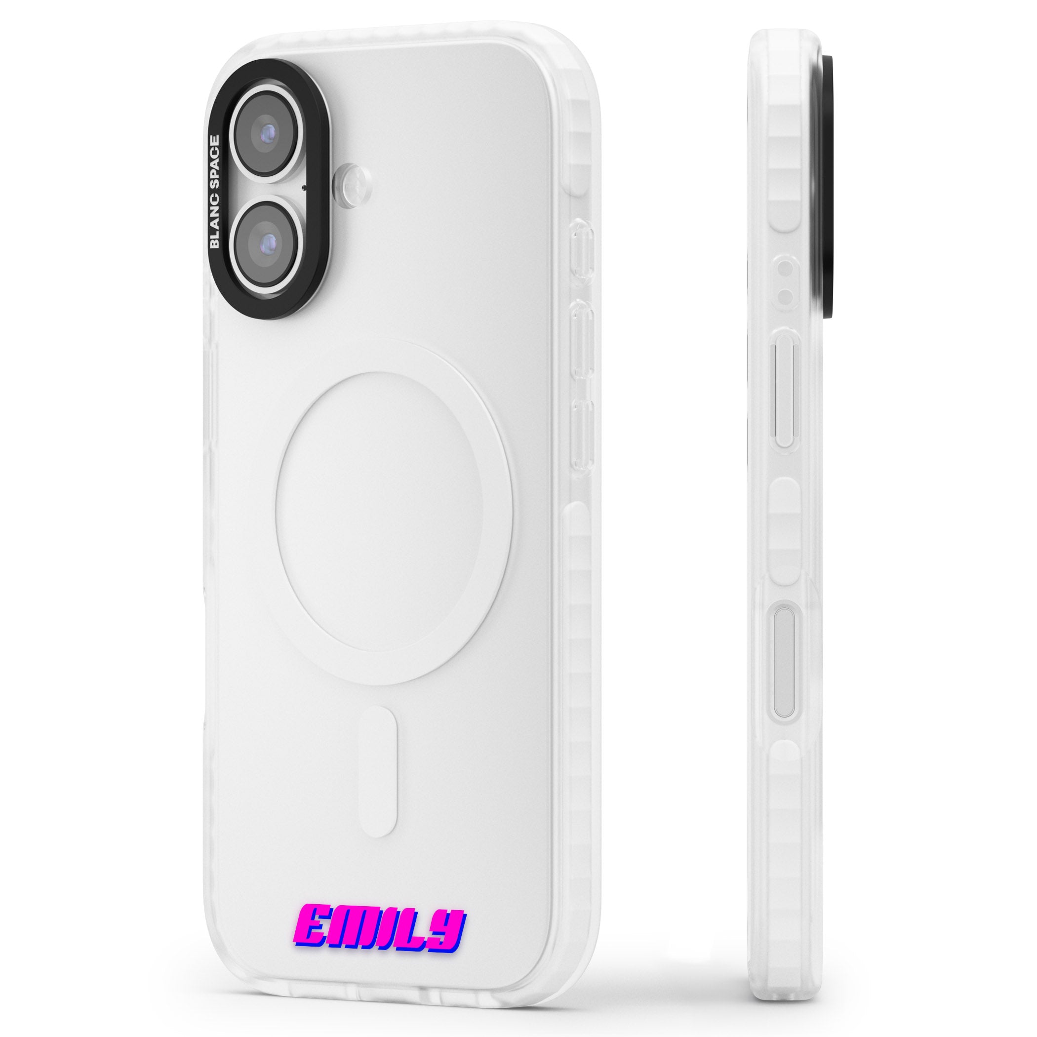 Personalised Cool Bottom Name iPhone 17 Impact Clear Phone Case Side Profile