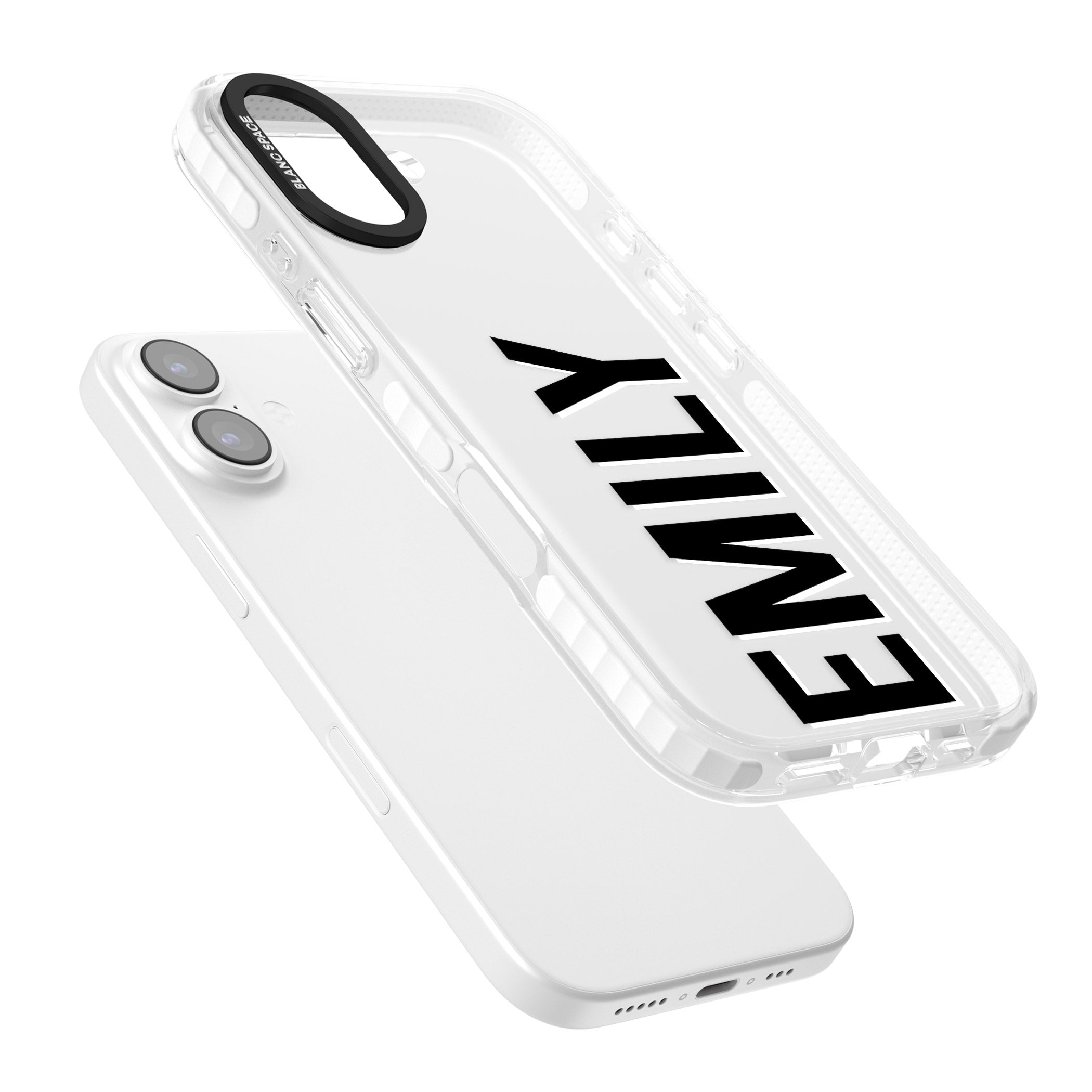 Personalised Vertical Name iPhone 17 Impact Clear Phone Case Colours
