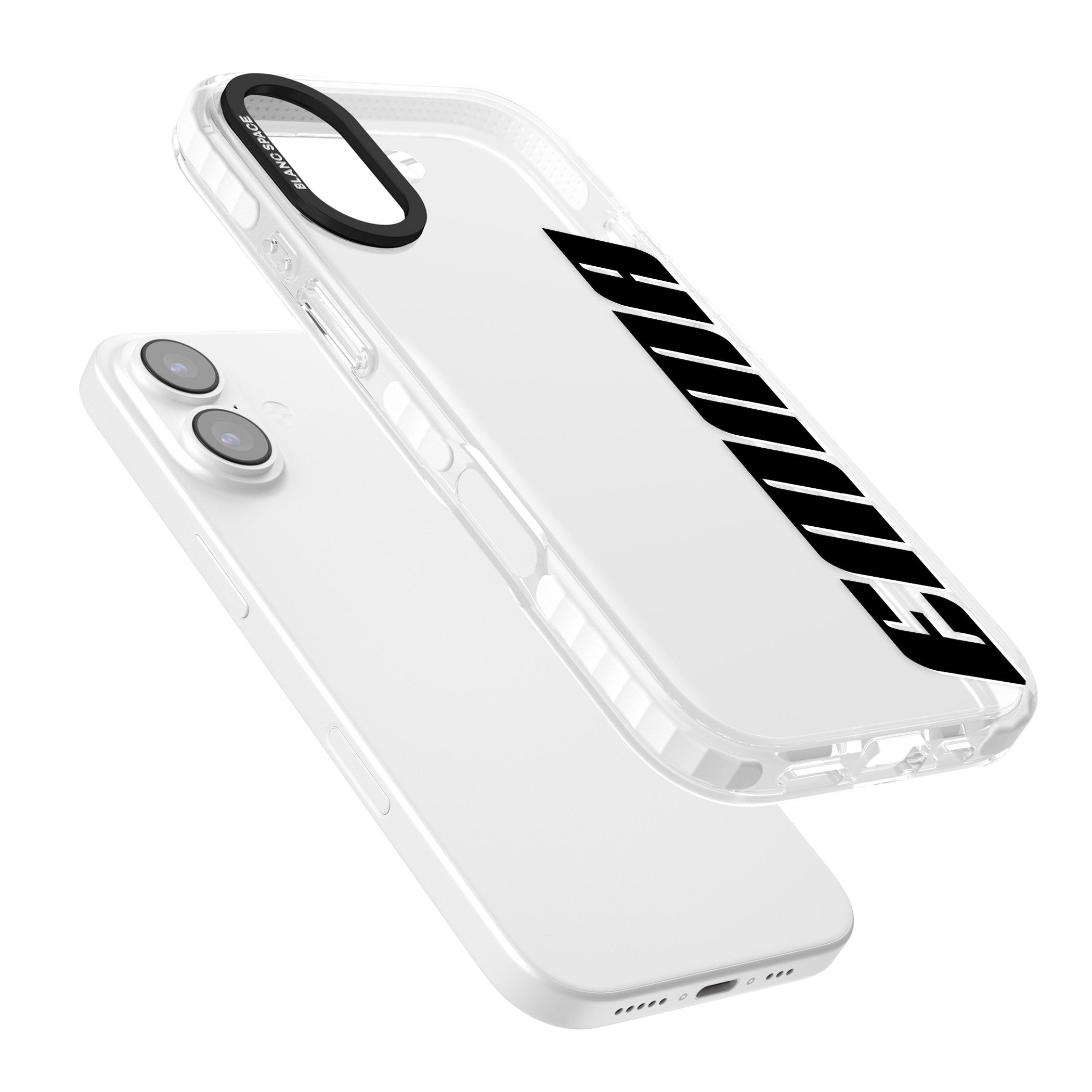 Personalised Vertical Bold Name iPhone 17 Impact Clear Phone Case Colours