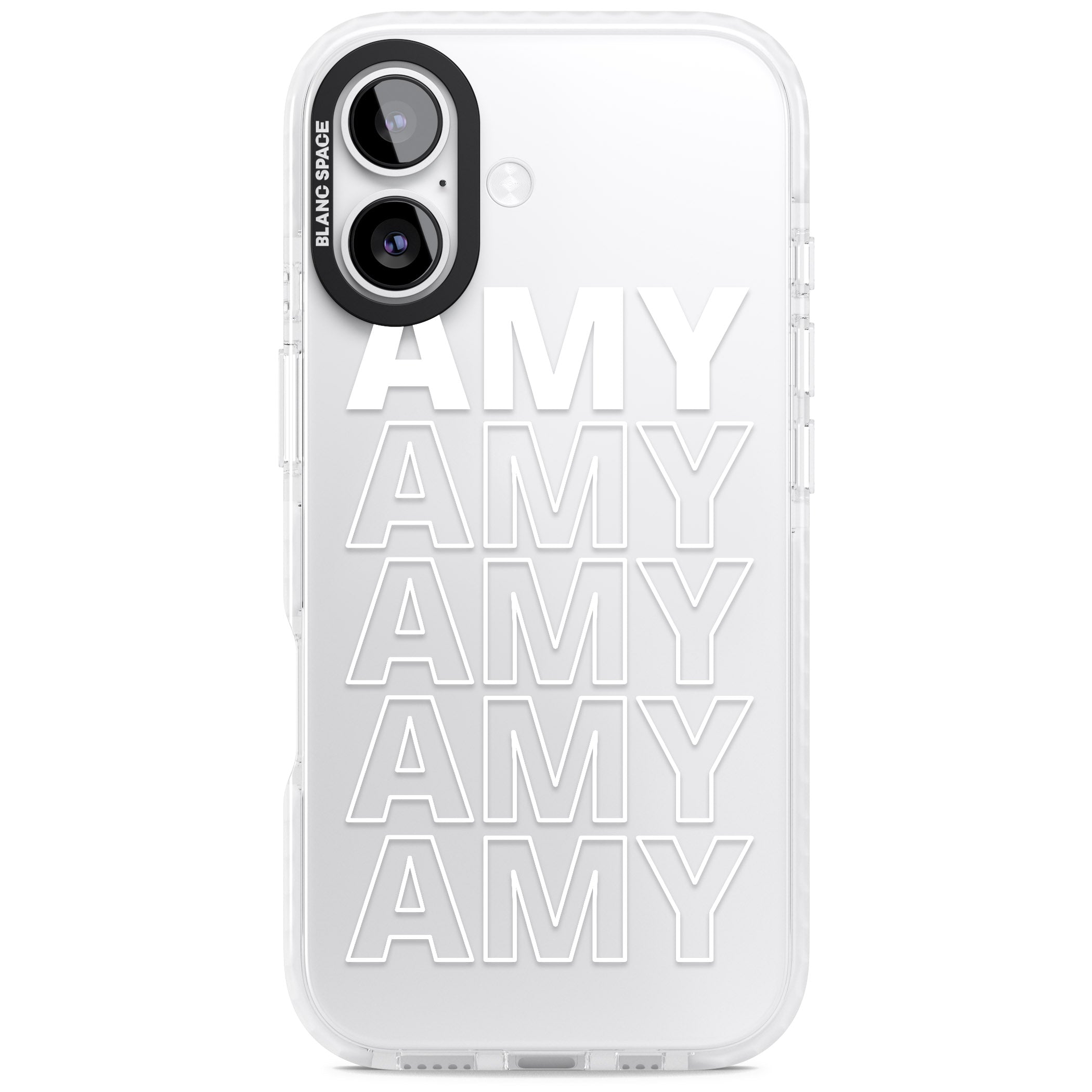 Personalised Bold Name Repeated iPhone 17 Impact Clear Phone Case