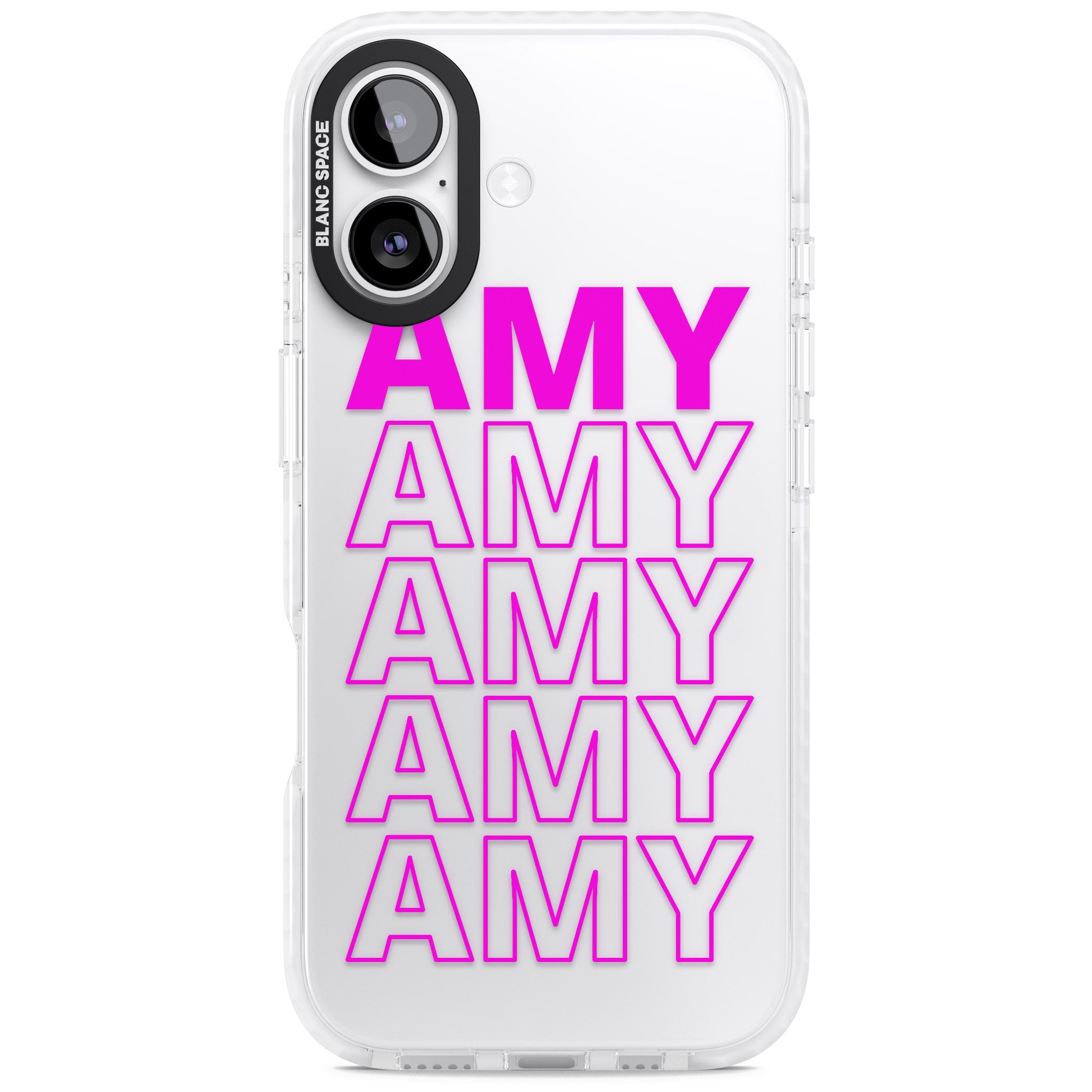 Personalised Bold Repeated Name iPhone 17 Impact Clear Phone Case