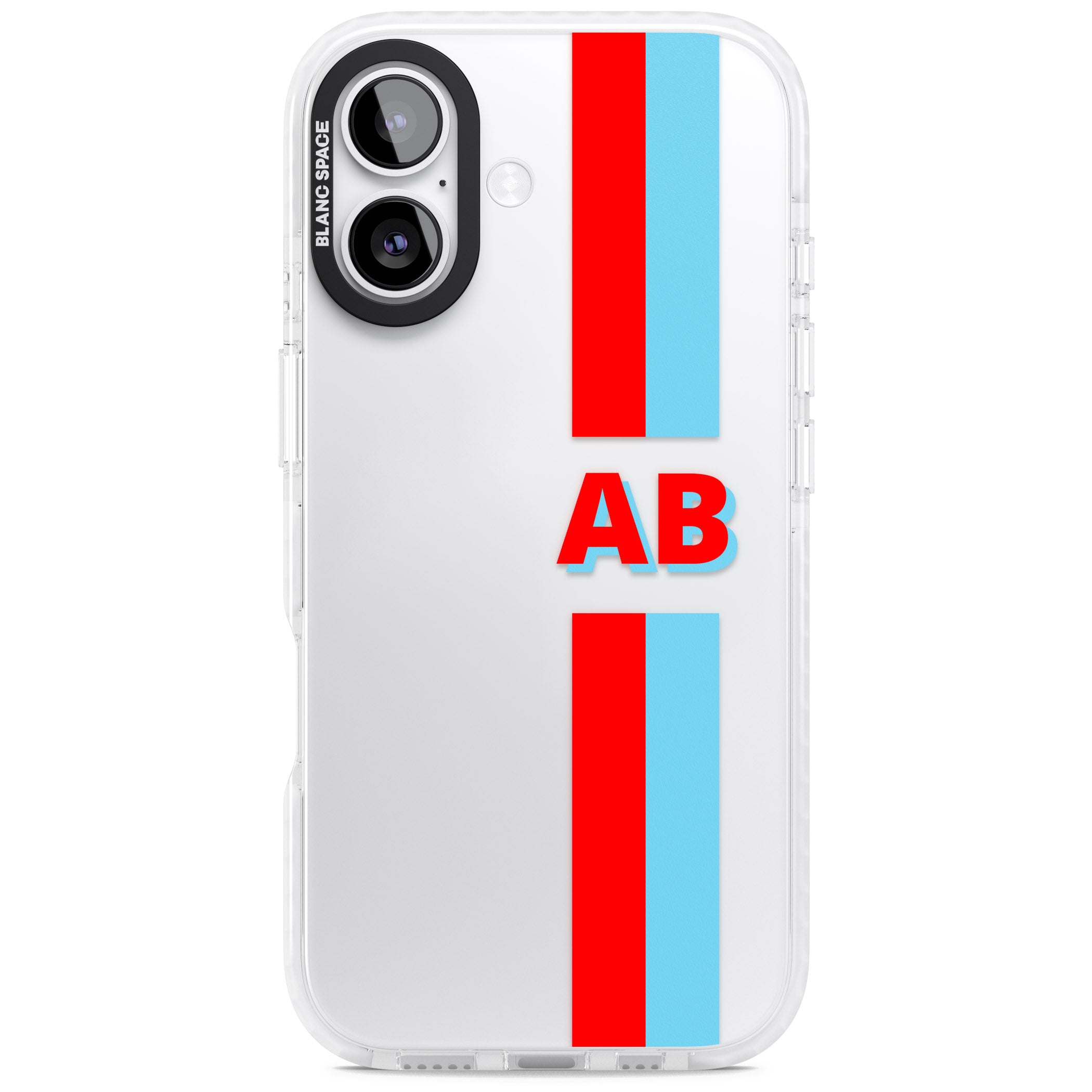 Personalised Bold Striped iPhone 17 Impact Clear Phone Case