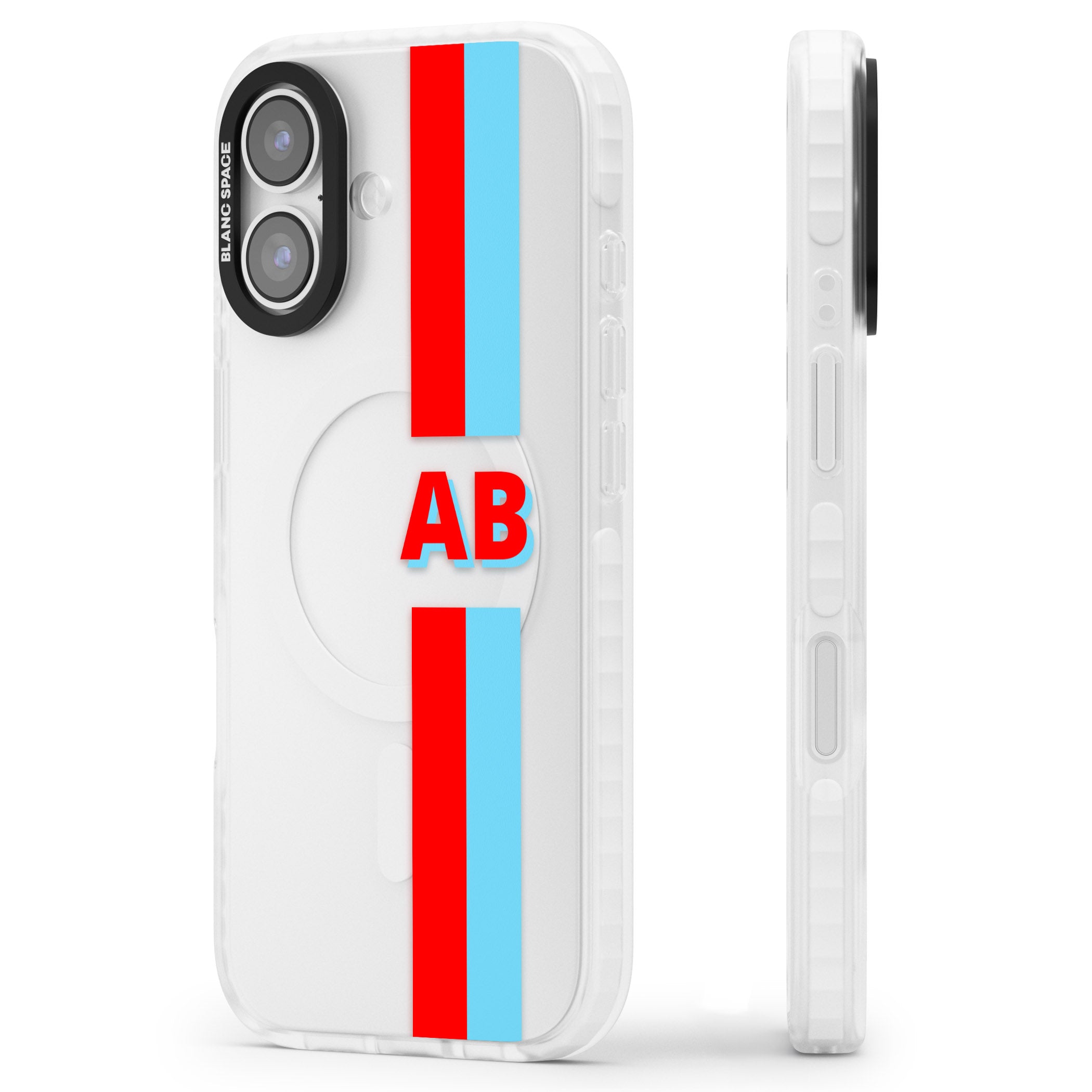 Personalised Bold Striped iPhone 17 Impact Clear Phone Case Side Profile