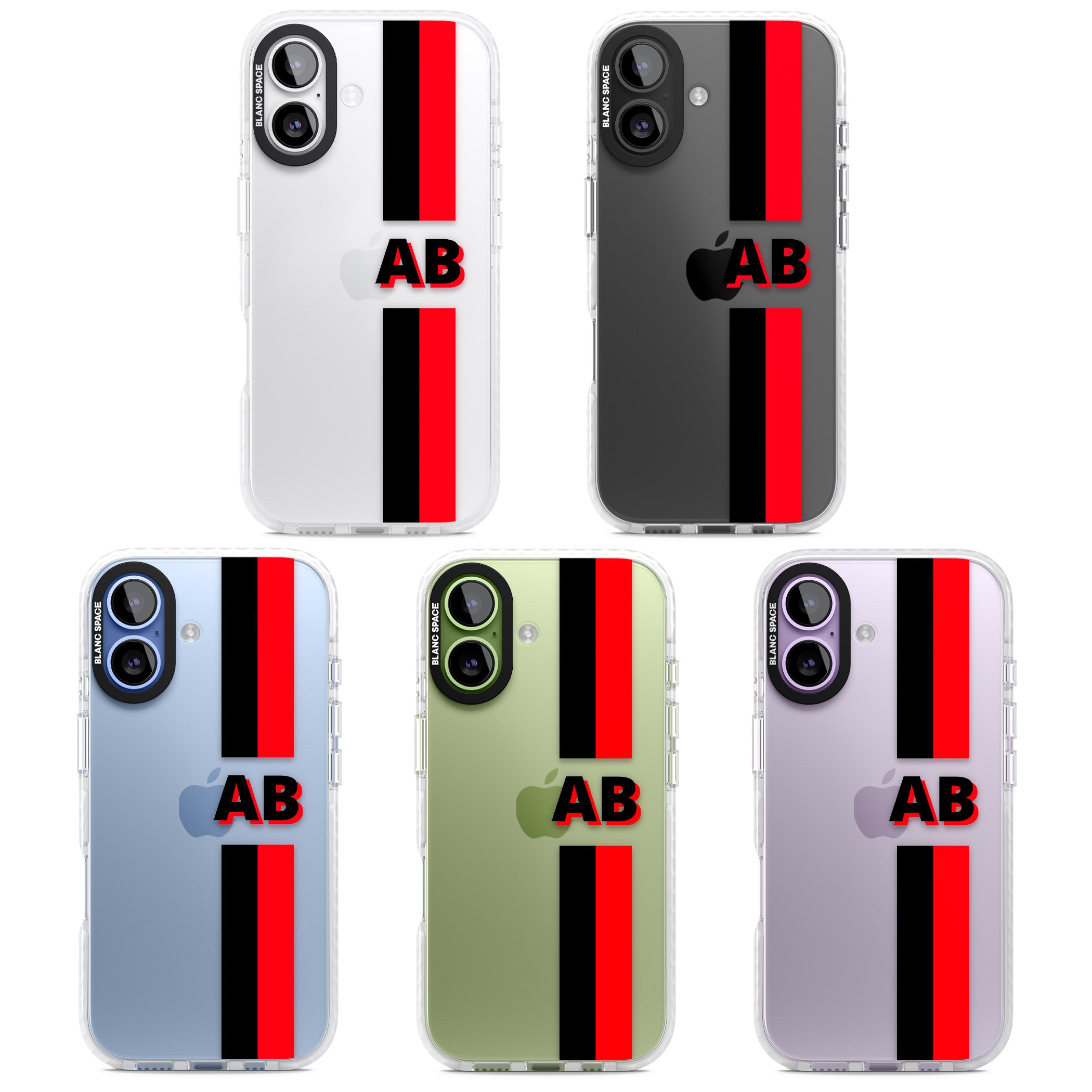 Personalised Bold Stripe iPhone 17 Impact Clear Phone Case APT Impact Protection