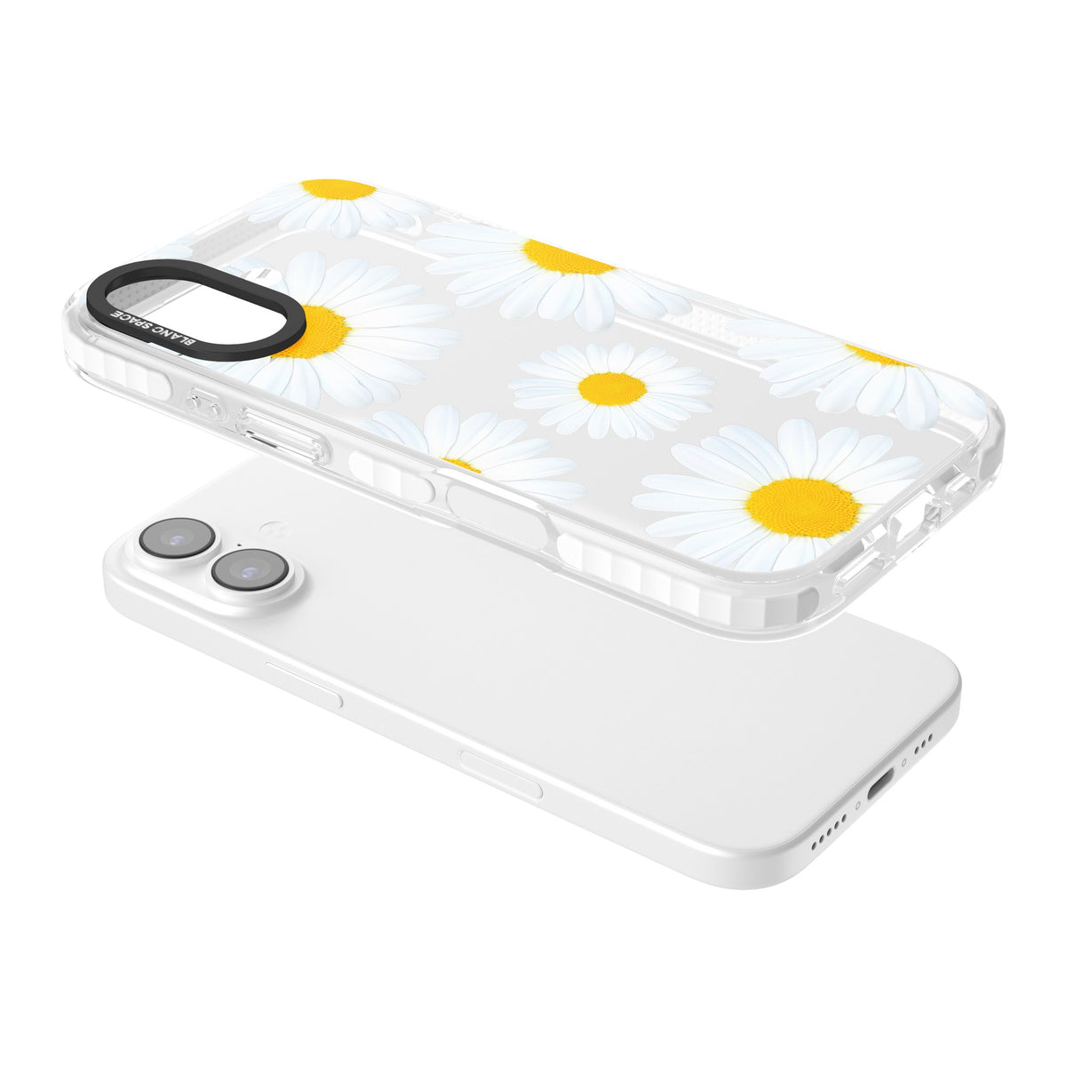 Summer Daisy iPhone 16 / iPhone 16 Plus / iPhone 17 Impact Clear Phone Case angled