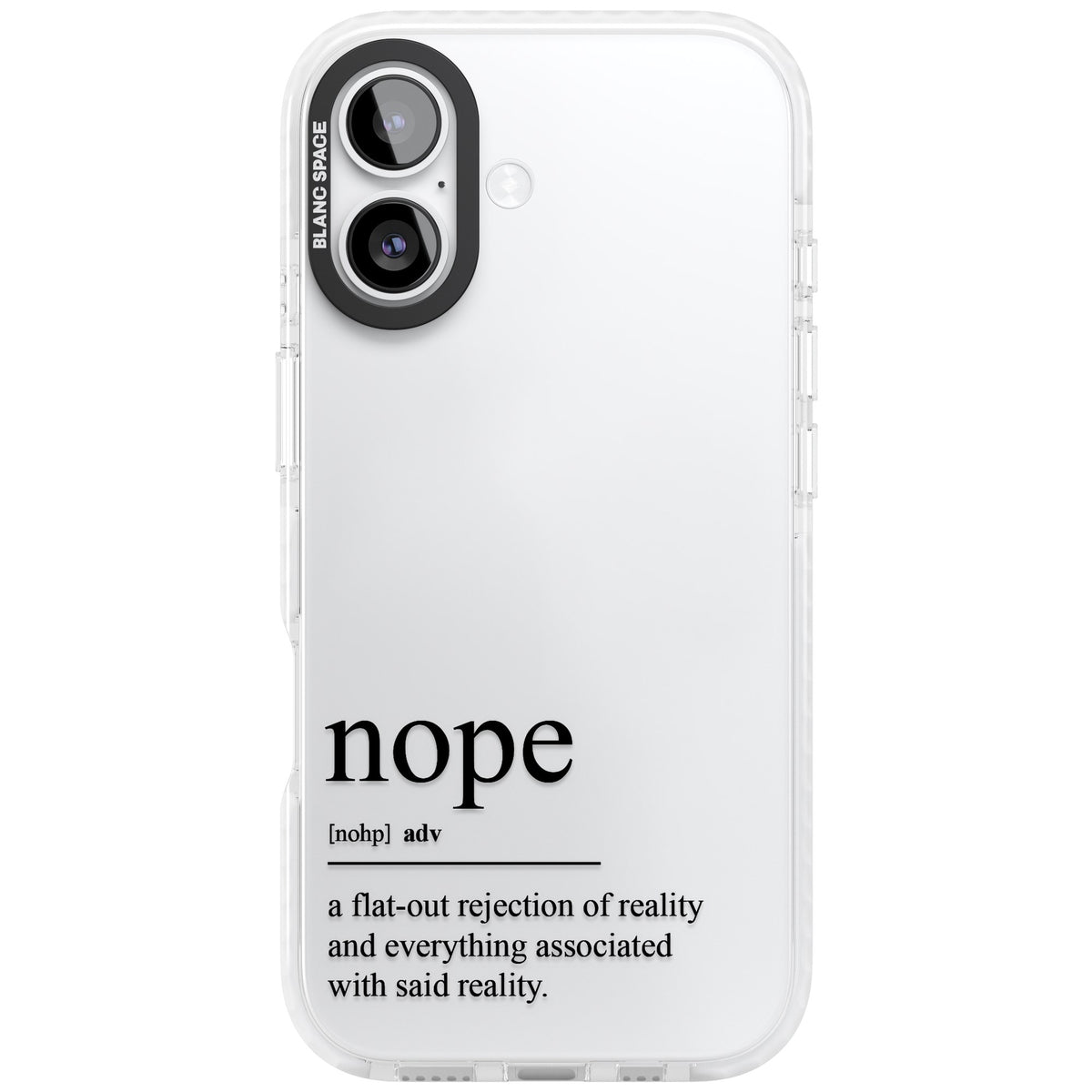 Nope iPhone 16 / iPhone 16 Plus / iPhone 17 Impact Clear Phone Case front