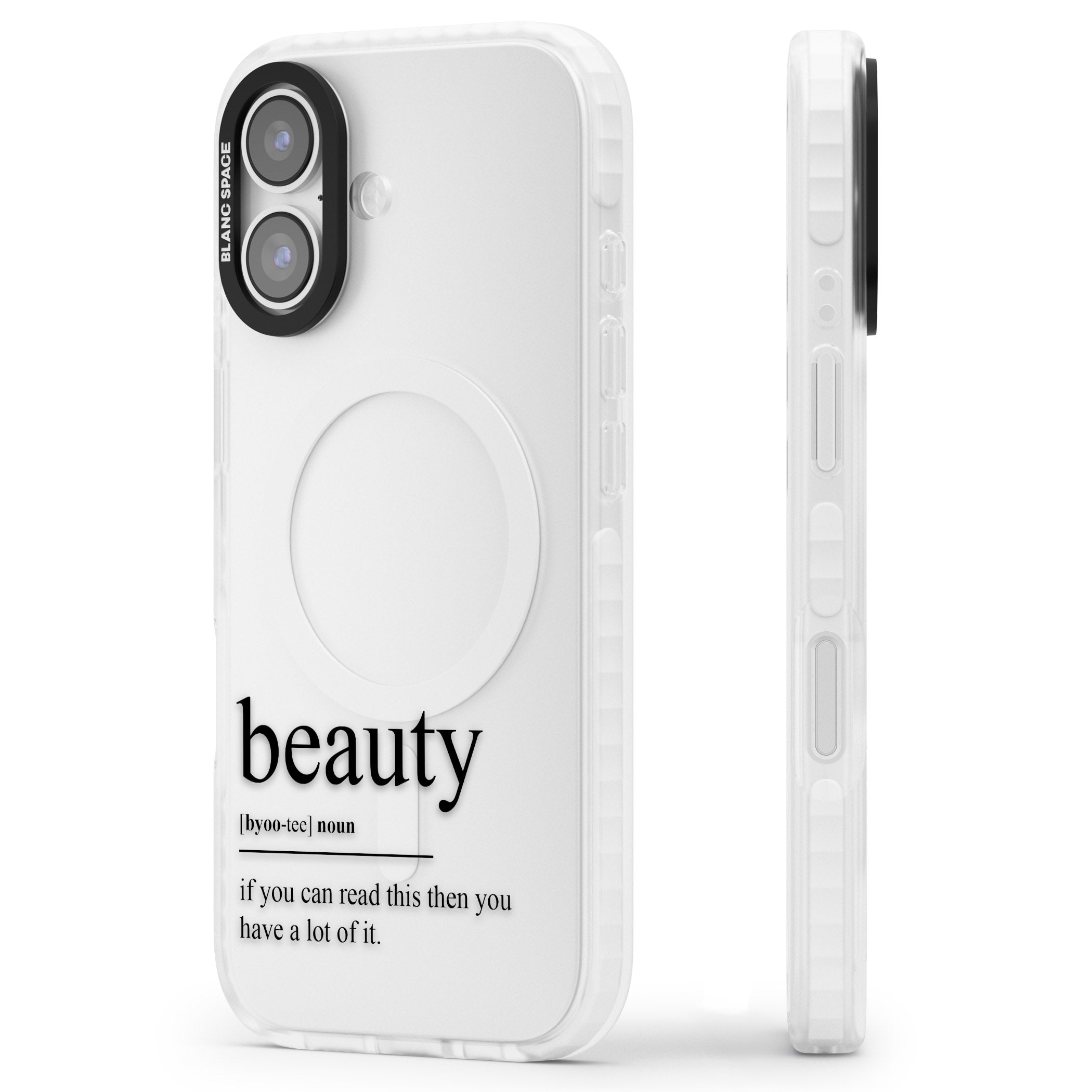Beauty iPhone 17 Impact Clear Phone Case Side Profile