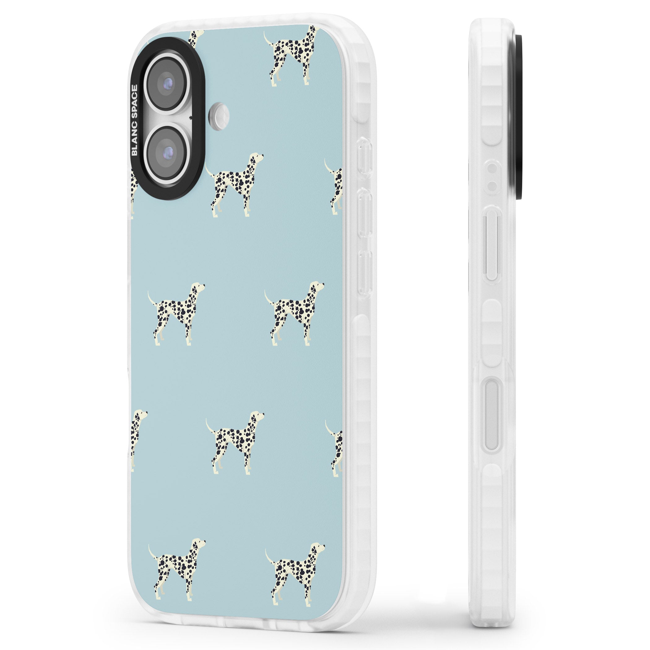 Dalmatian Pattern iPhone 17 Impact Clear Phone Case Side Profile