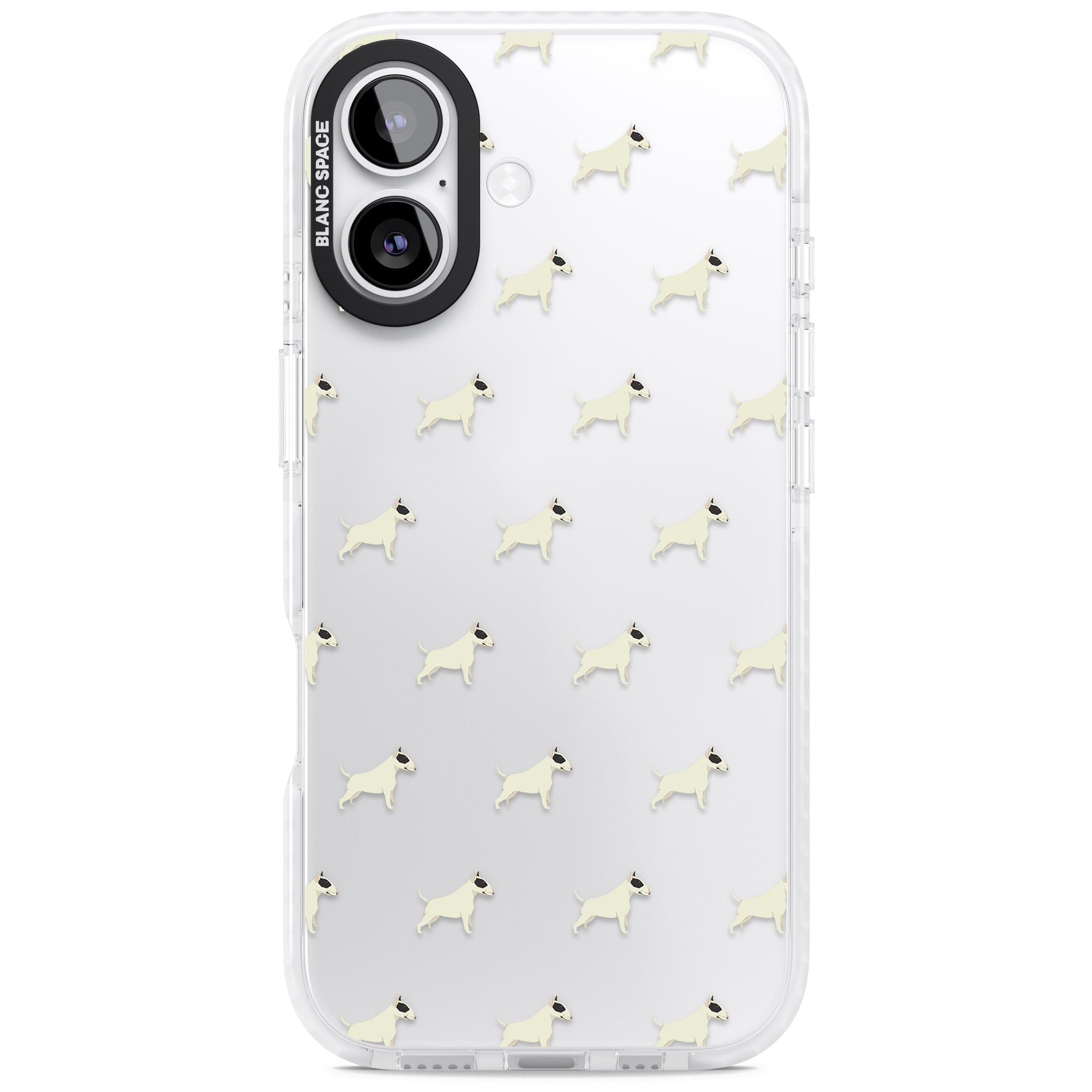 Bull Terrier Pattern iPhone 17 Impact Clear Phone Case