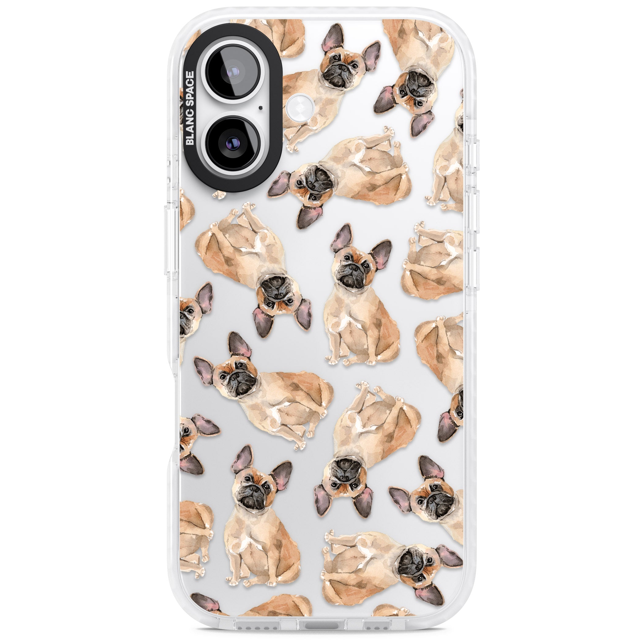 French Bulldog Watercolour Pattern iPhone 17 Impact Clear Phone Case