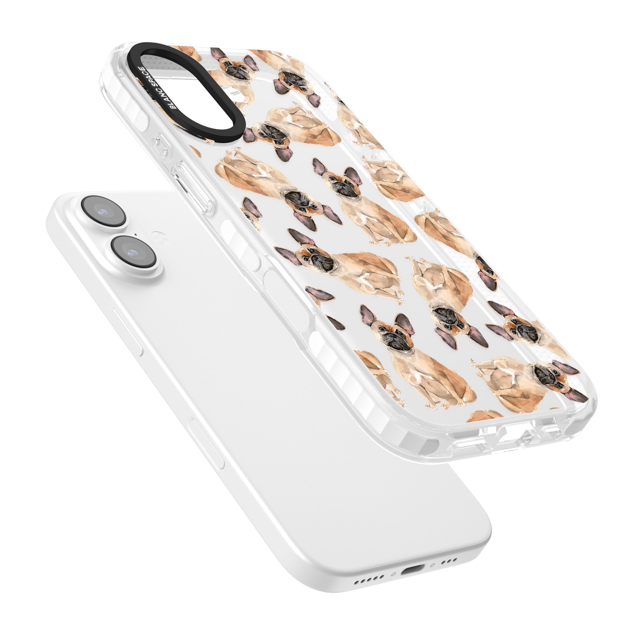 French Bulldog Watercolour Pattern iPhone 17 Impact Clear Phone Case Colours