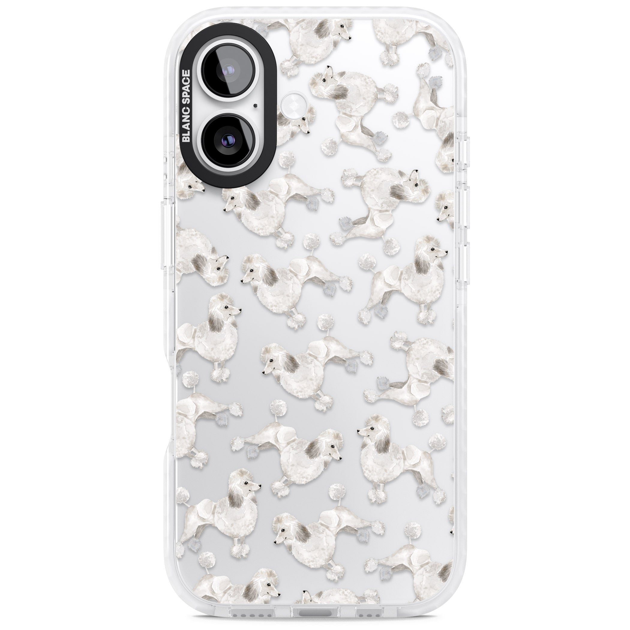 Poodle Watercolor Pattern iPhone 17 Impact Clear Phone Case