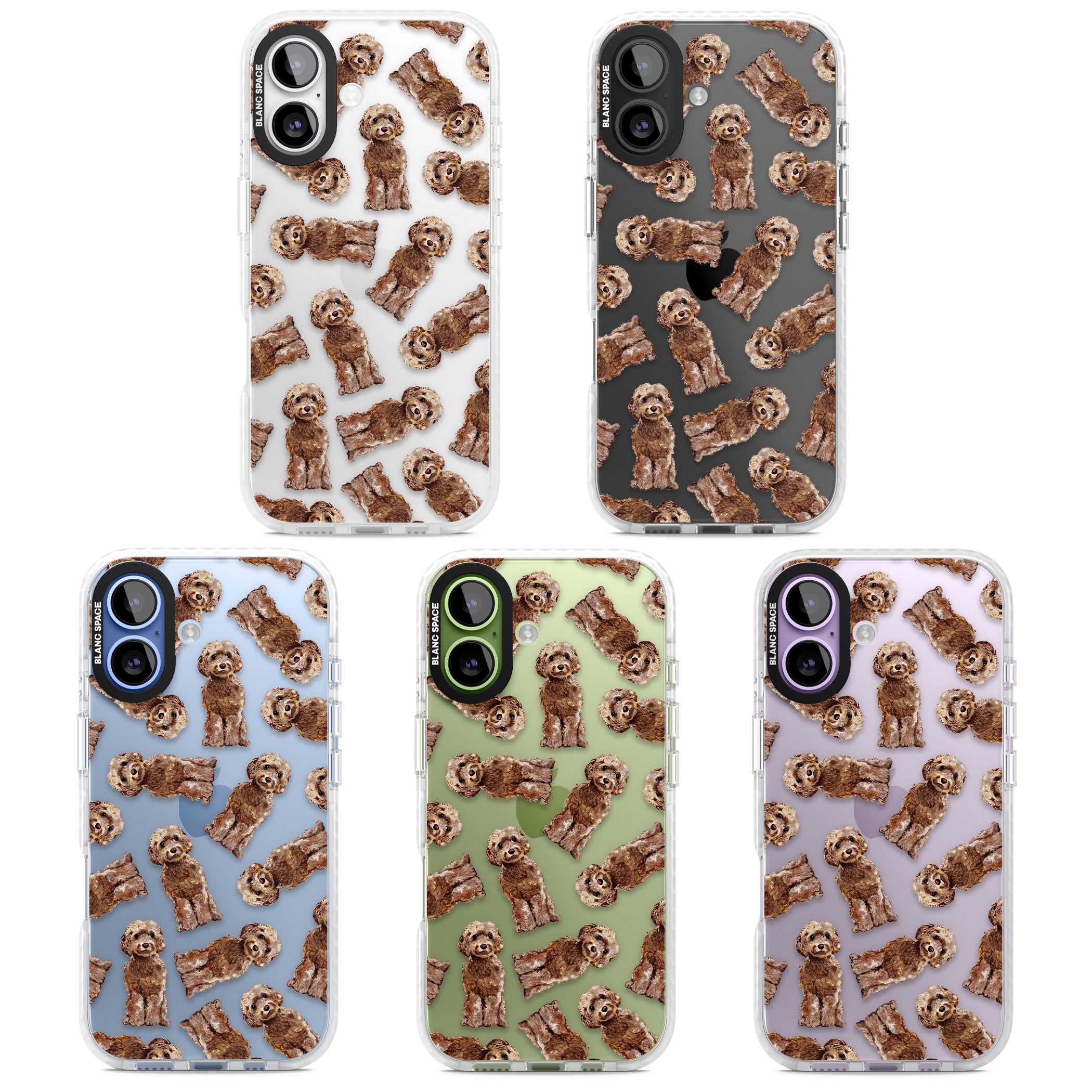 Brown Dog Pattern iPhone 17 Impact Clear Phone Case APT Impact Protection