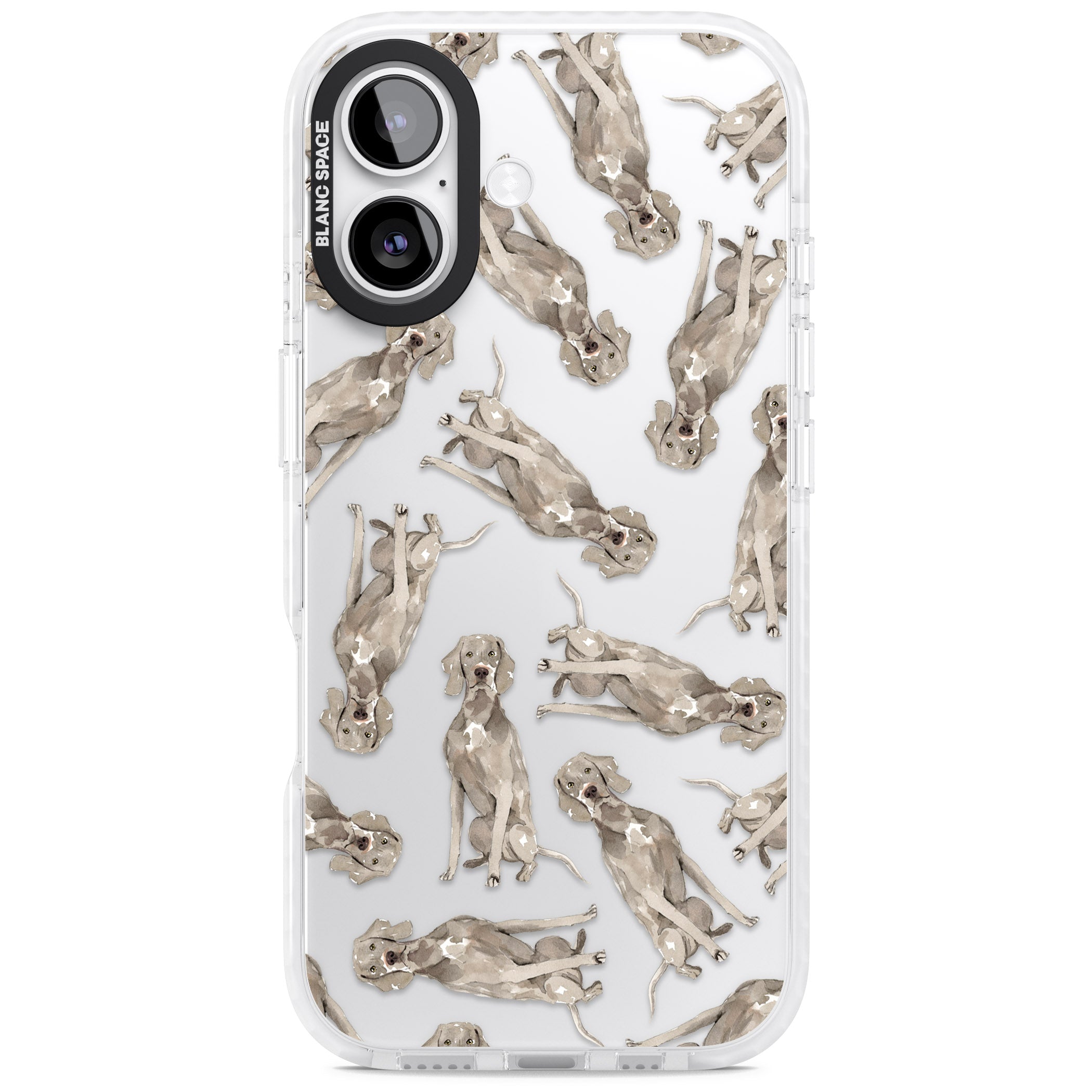 Weimaraner Watercolor Dog iPhone 17 Impact Clear Phone Case