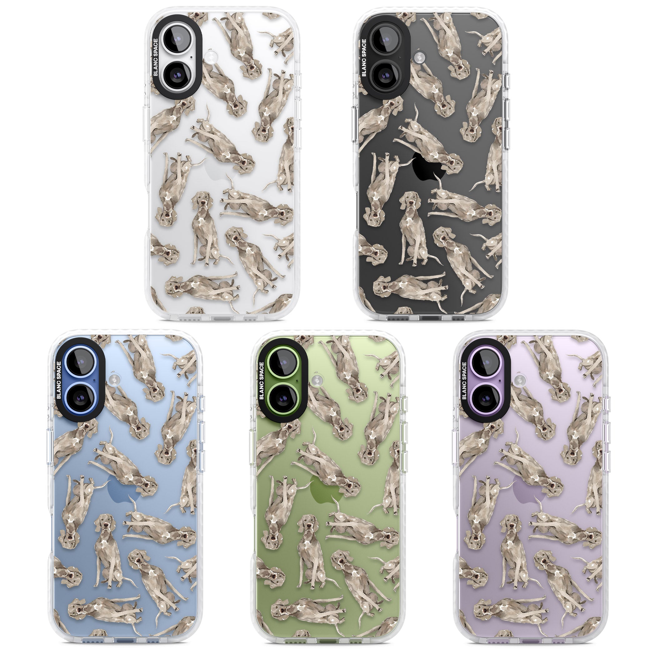 Weimaraner Watercolor Dog iPhone 17 Impact Clear Phone Case APT Impact Protection