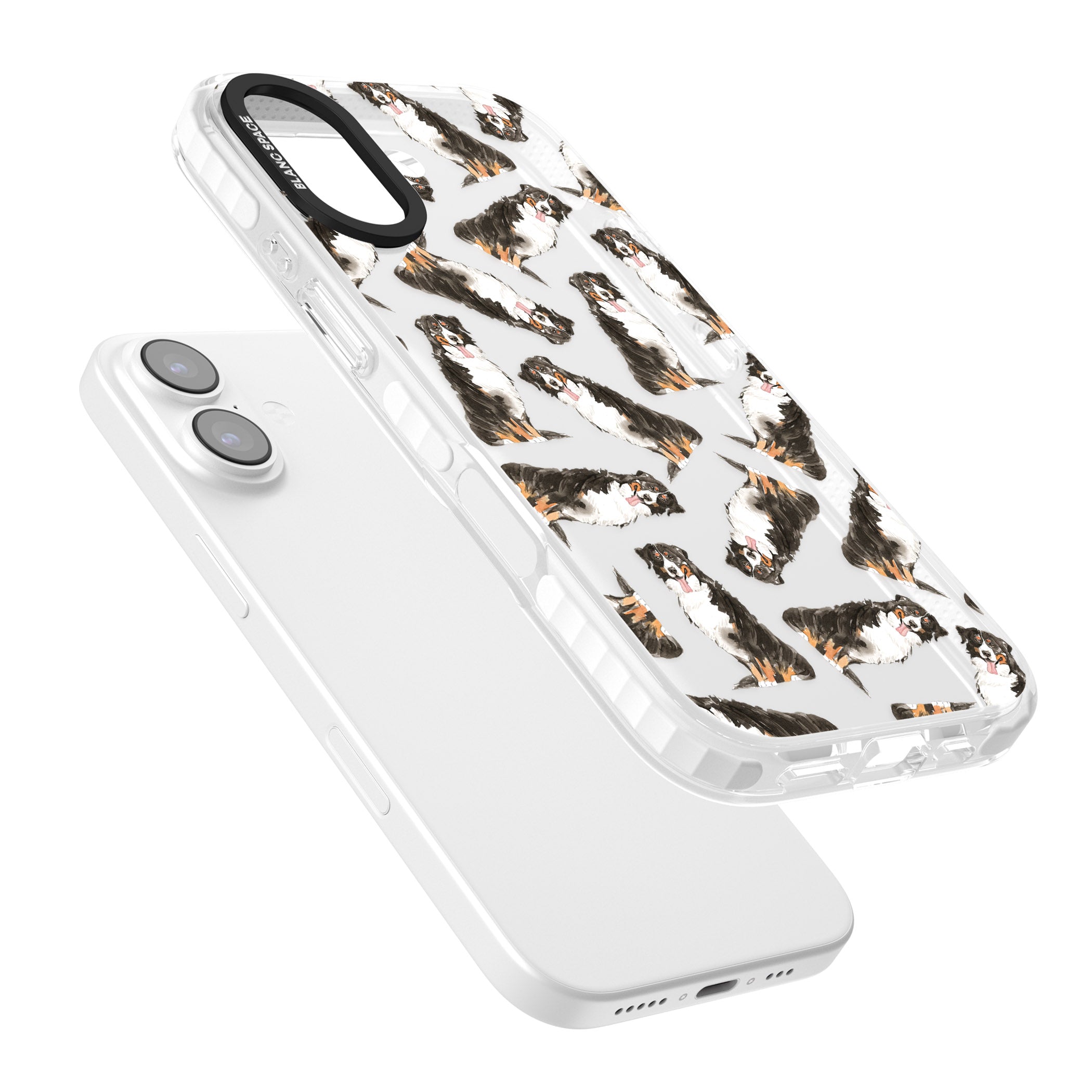 Bernese Mountain Dog Pattern iPhone 17 Impact Clear Phone Case Colours