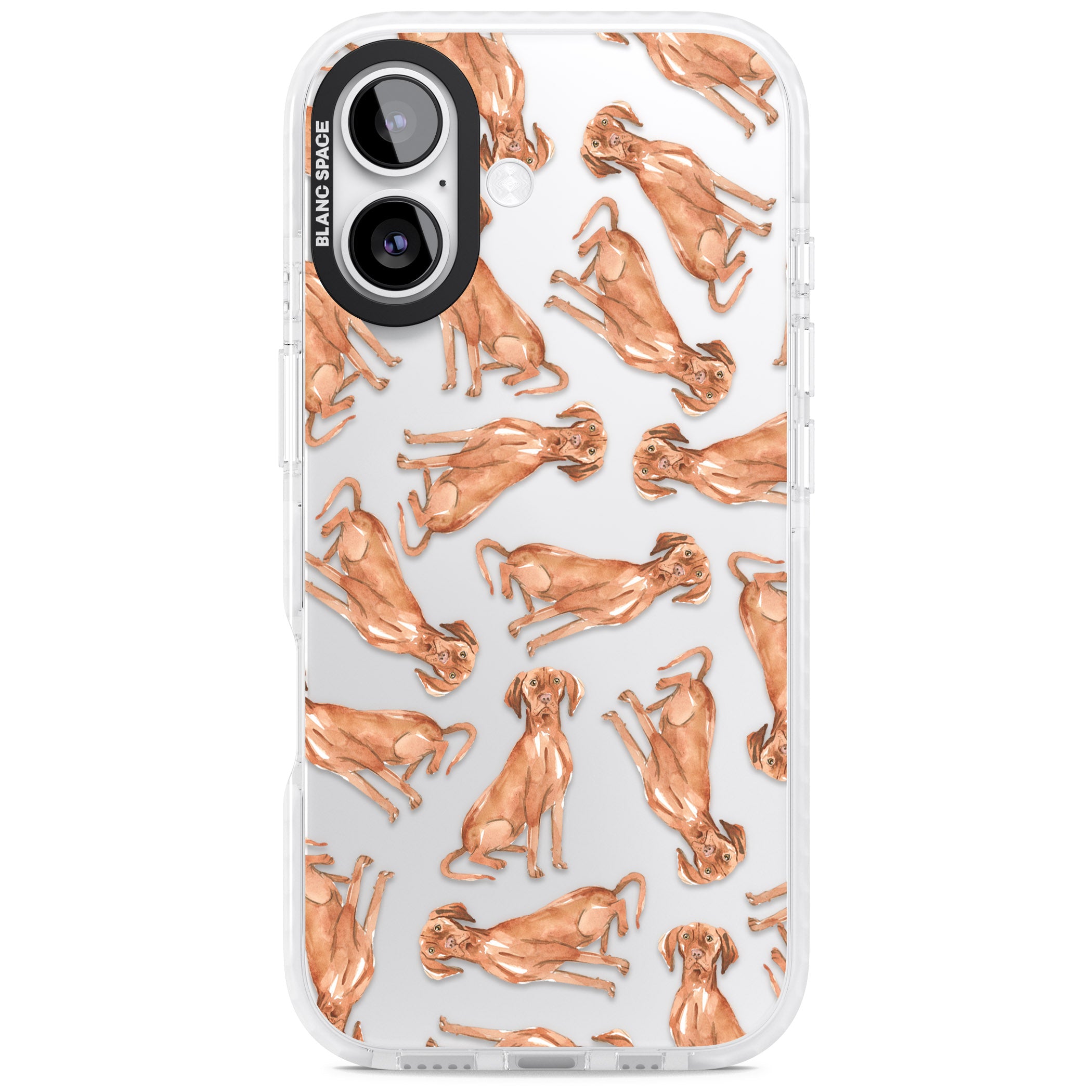 Hungarian Vizsla Watercolor Pattern iPhone 17 Impact Clear Phone Case