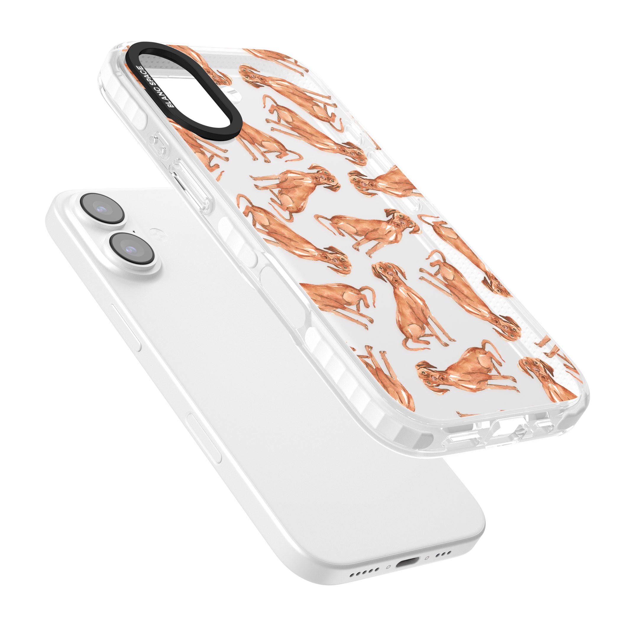 Hungarian Vizsla Watercolor Pattern iPhone 17 Impact Clear Phone Case Colours