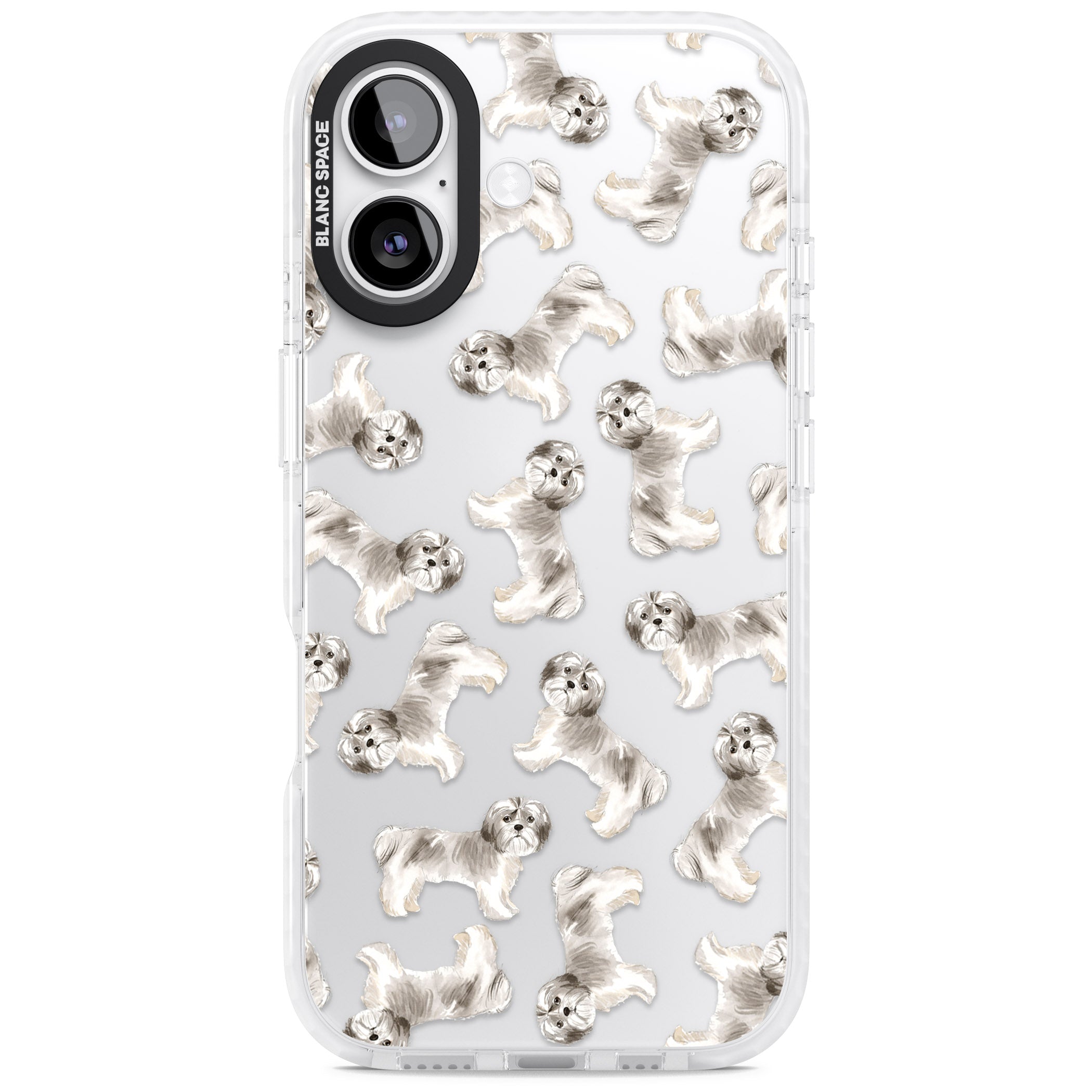 Shih Tzu Dog Pattern iPhone 17 Impact Clear Phone Case