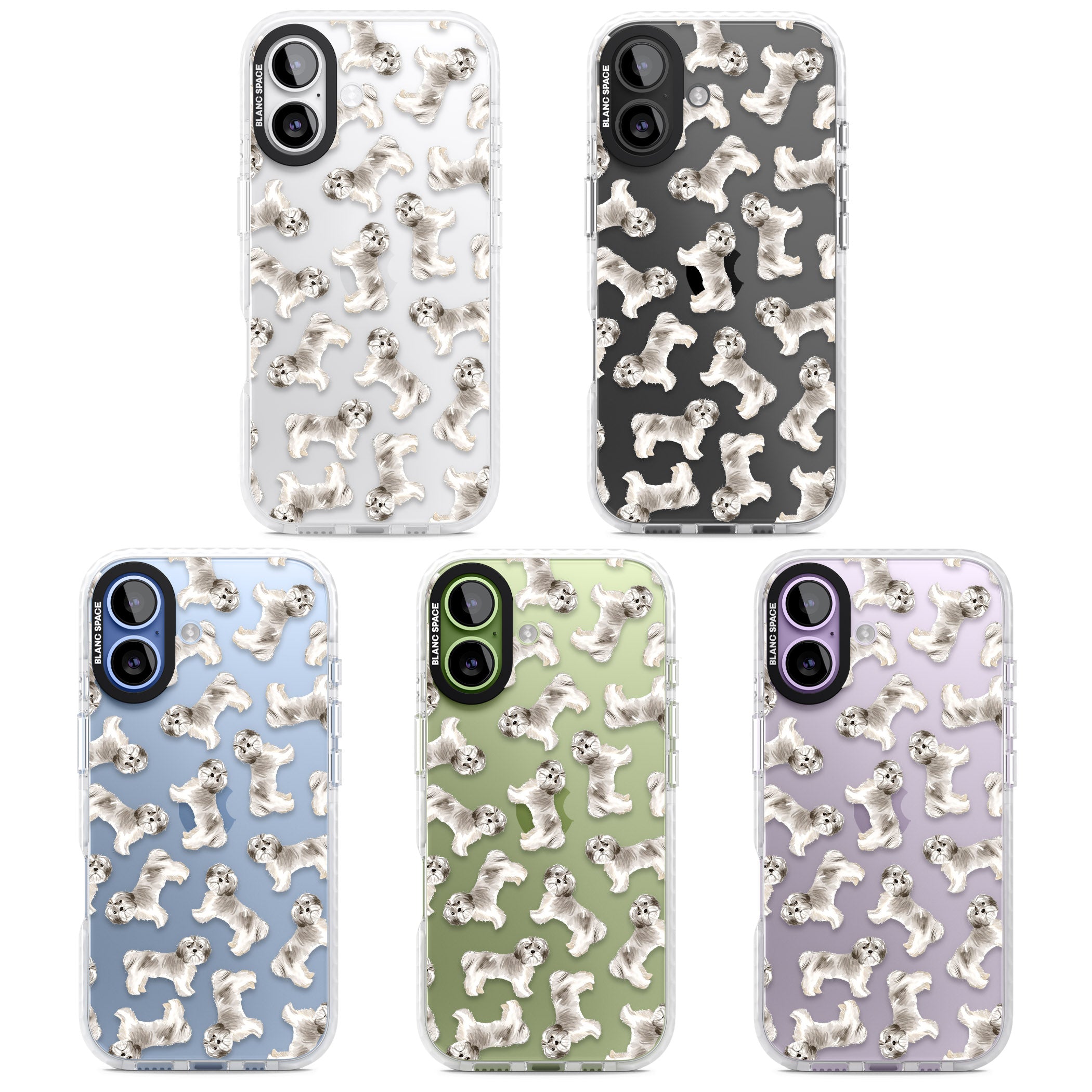 Shih Tzu Dog Pattern iPhone 17 Impact Clear Phone Case APT Impact Protection
