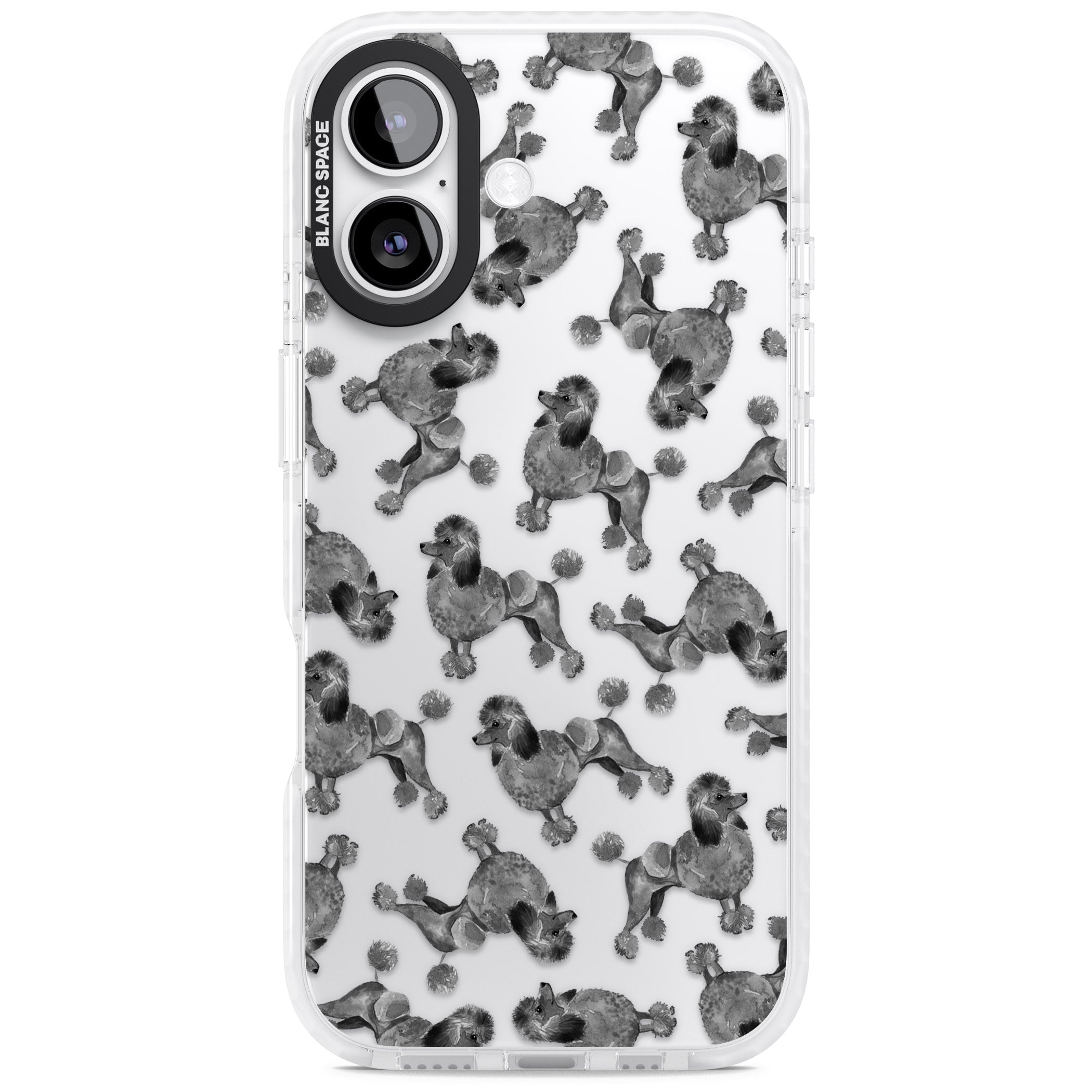 Poodle Pattern iPhone 17 Impact Clear Phone Case