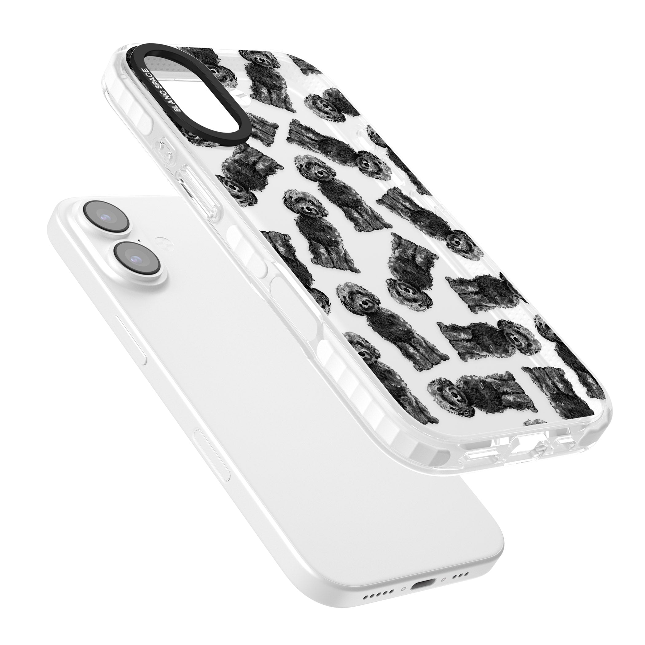Black Cockapoo Watercolor iPhone 17 Impact Clear Phone Case Colours