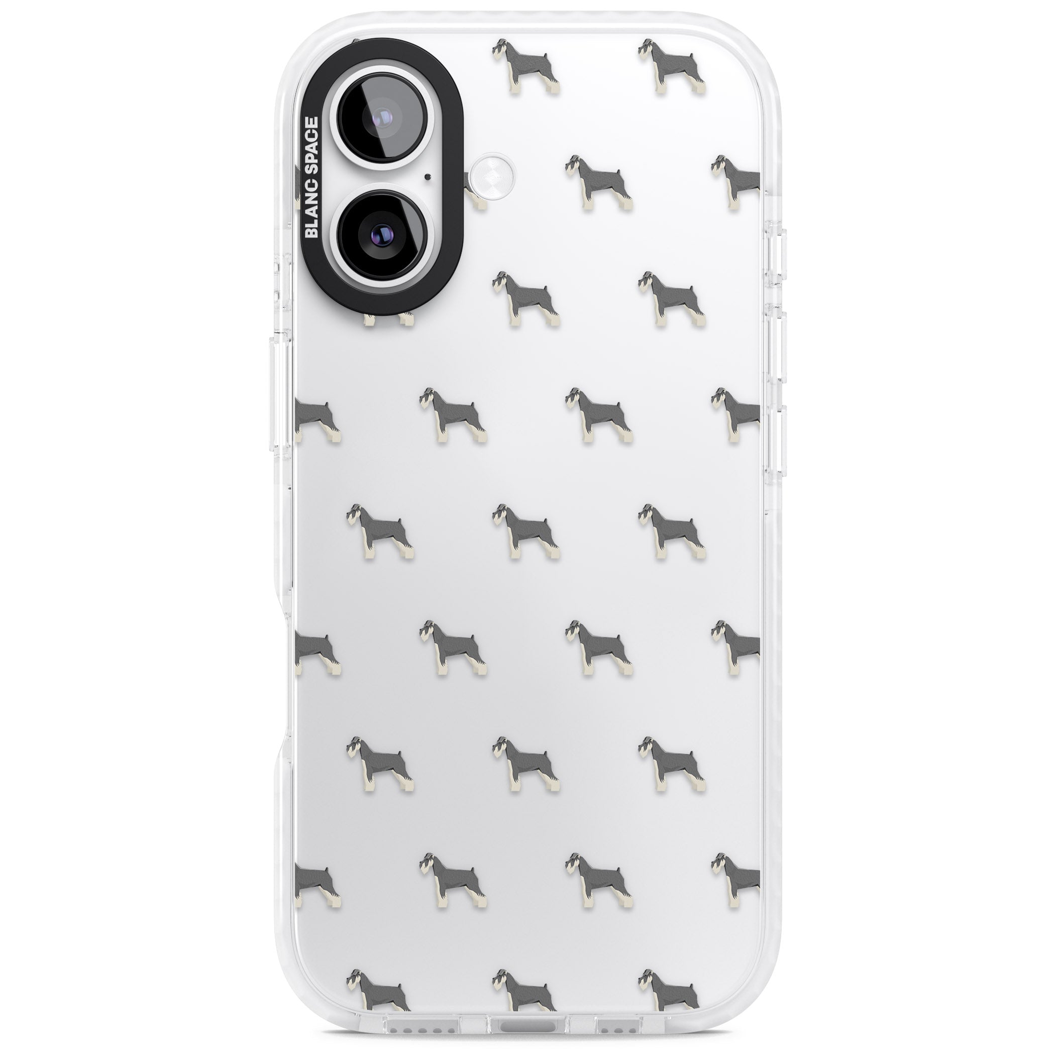 Schnauzer Dog Pattern iPhone 17 Impact Clear Phone Case