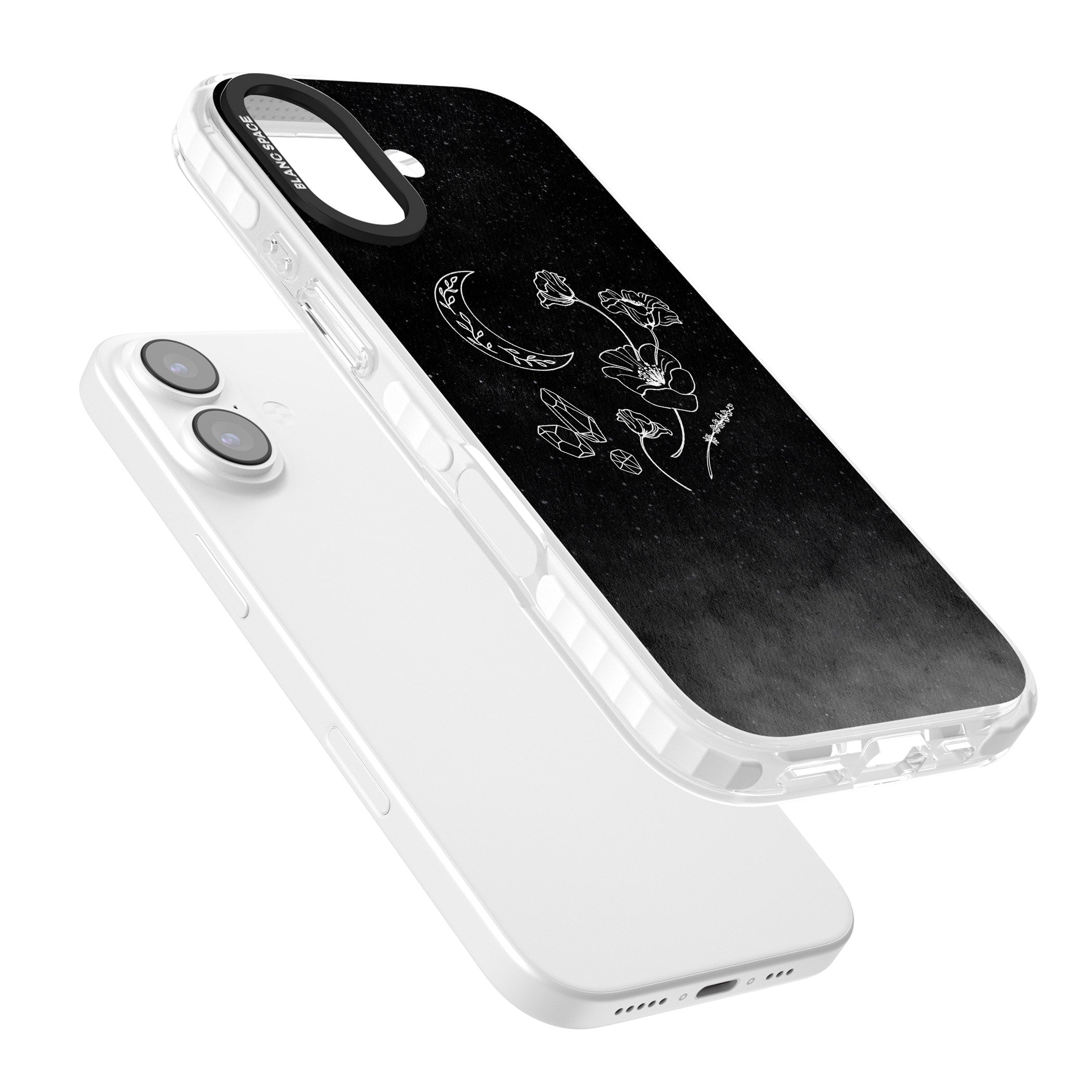 Midnight Moon Botanic iPhone 17 Impact Clear Phone Case Colours