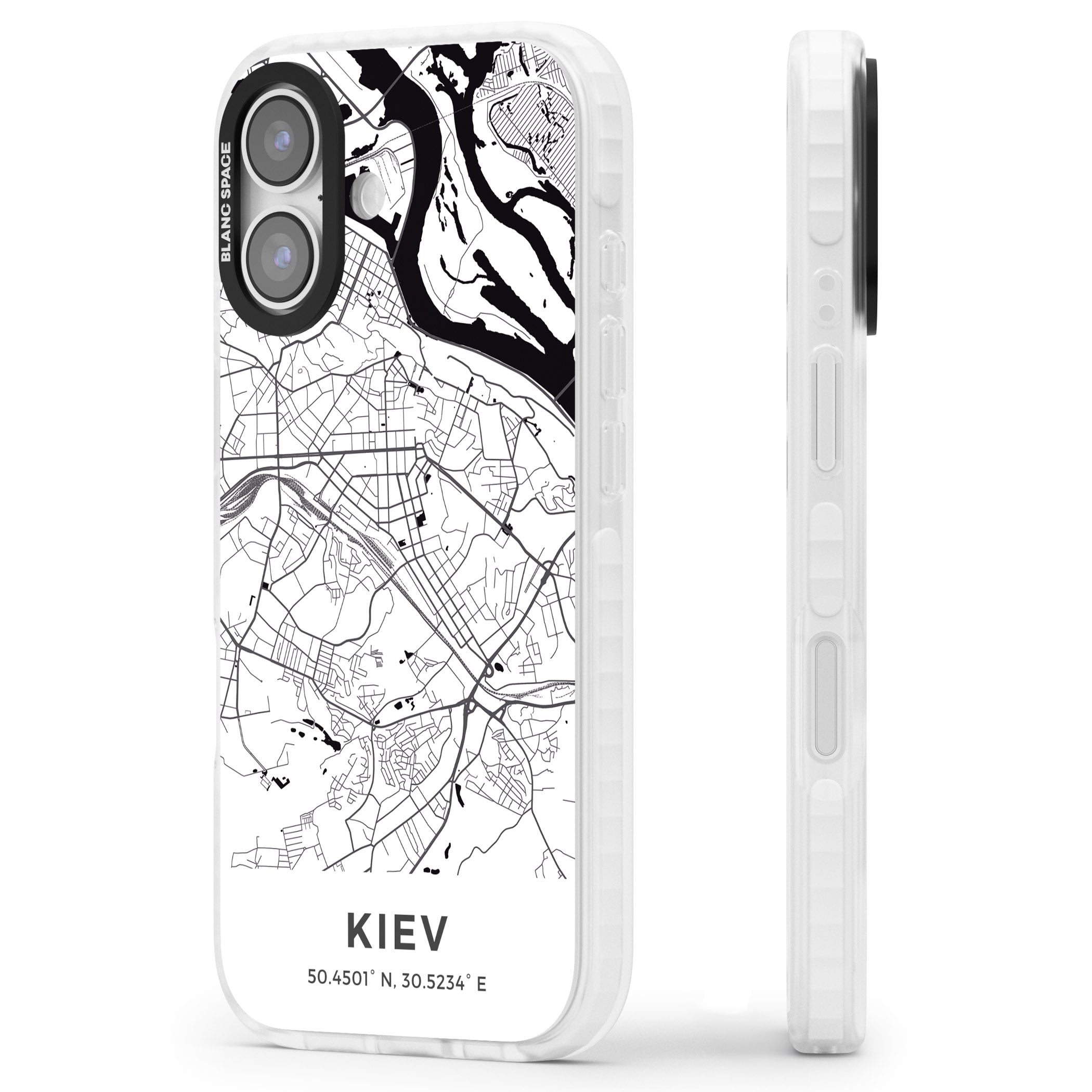 Kiev Map iPhone 17 Impact Clear Phone Case Side Profile